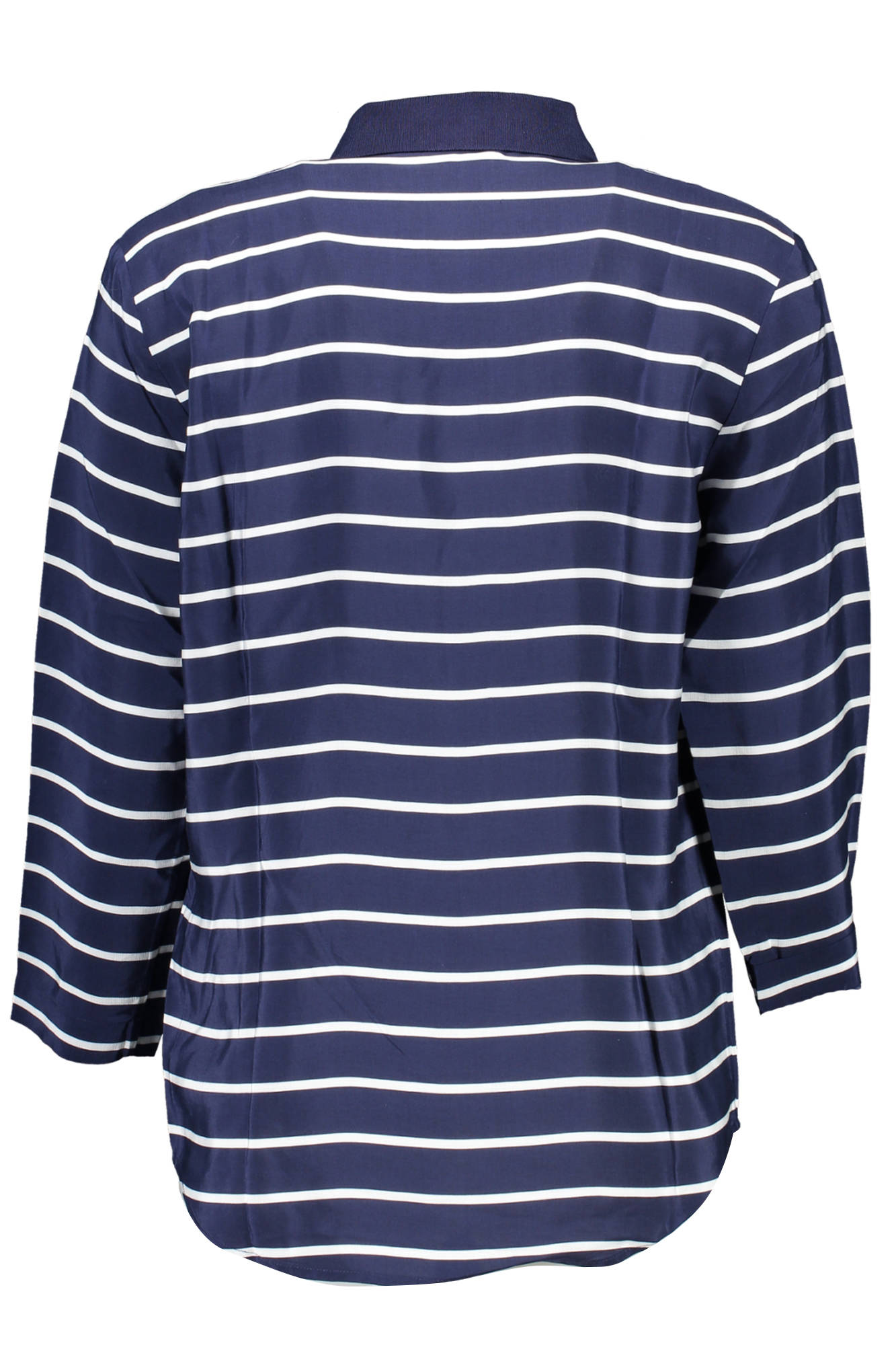 Women's blue 3/4 sleeve polo shirt