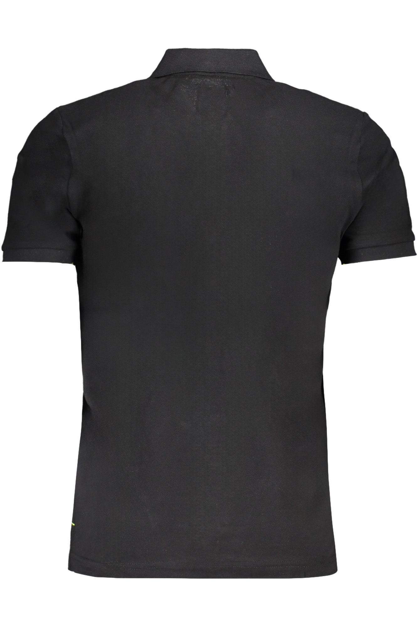 Men's black short sleeved polo shirt