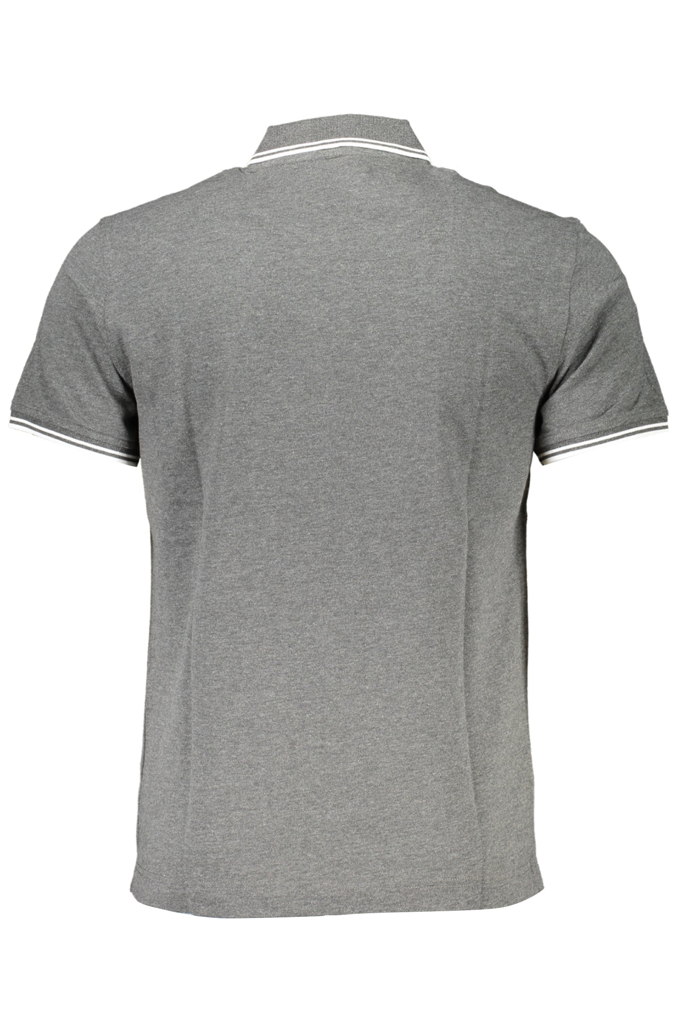 Men's gray short sleeved polo shirt