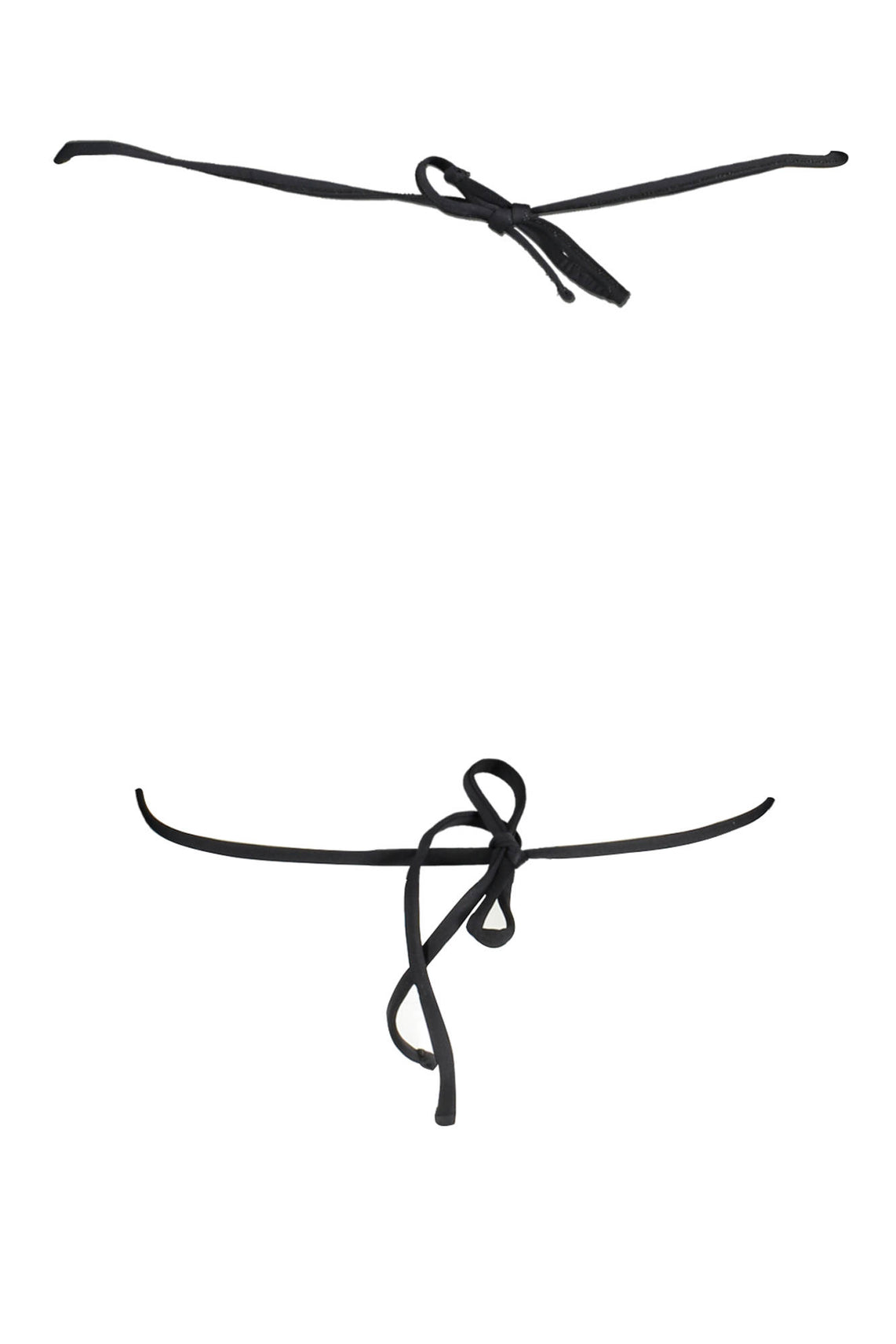 Swimsuit parts above woman black