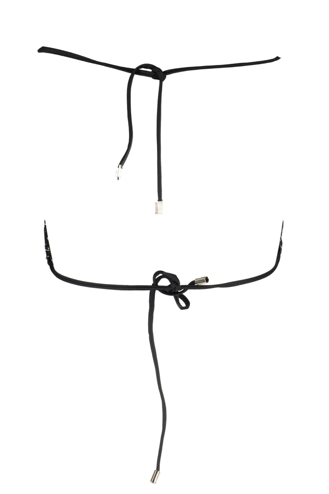 Swimsuit parts above woman black