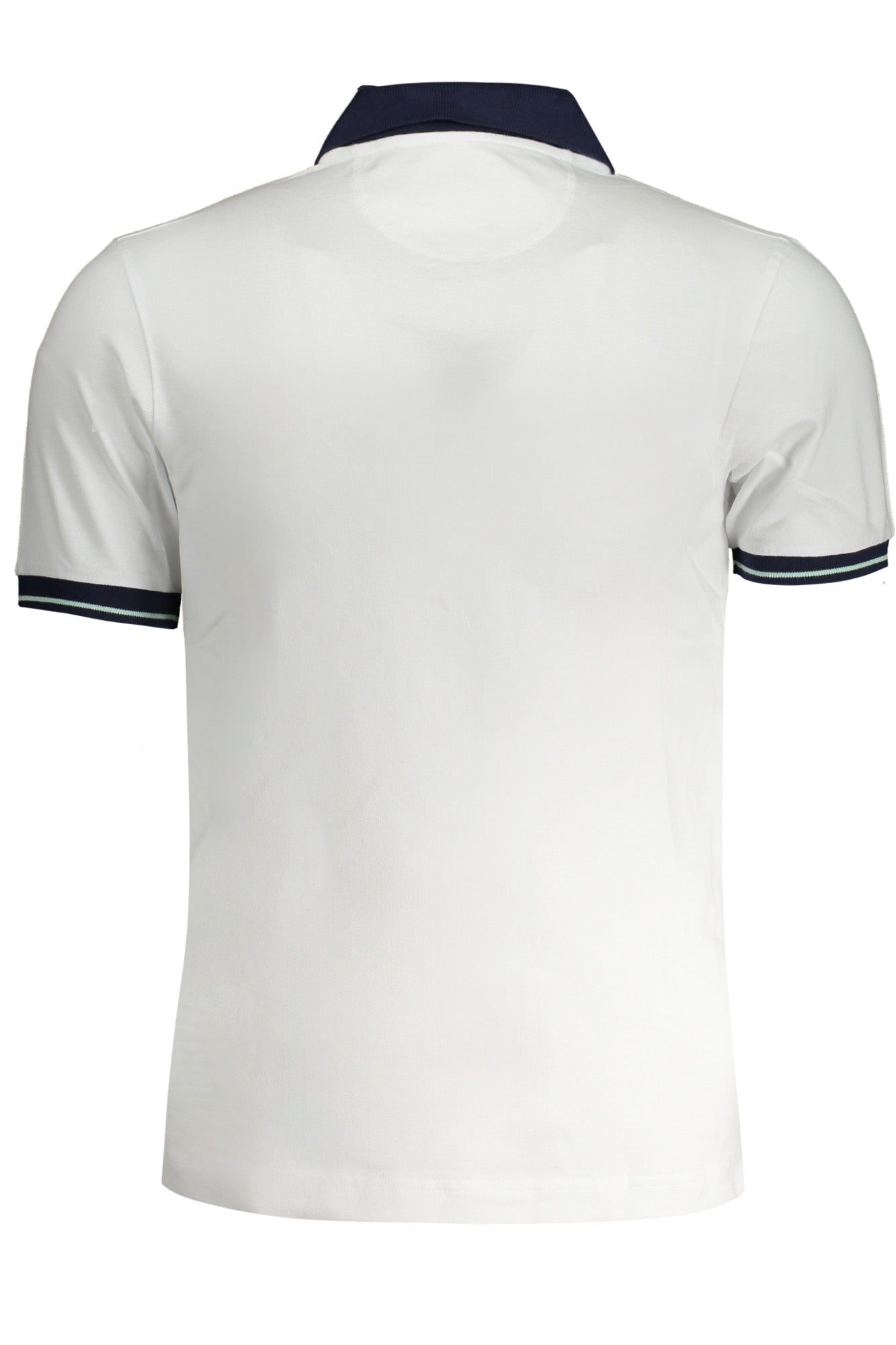 Men's white short sleeved polo shirt