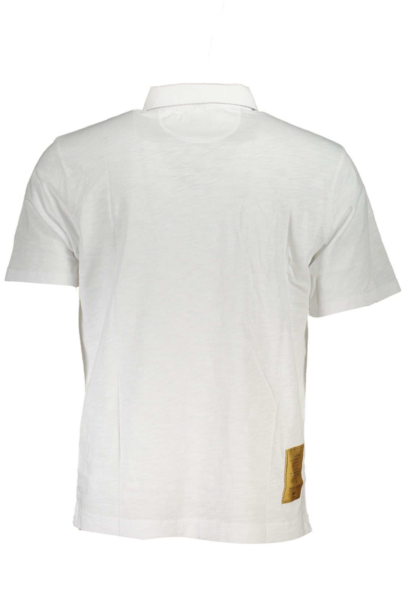 Men's white short sleeved polo shirt