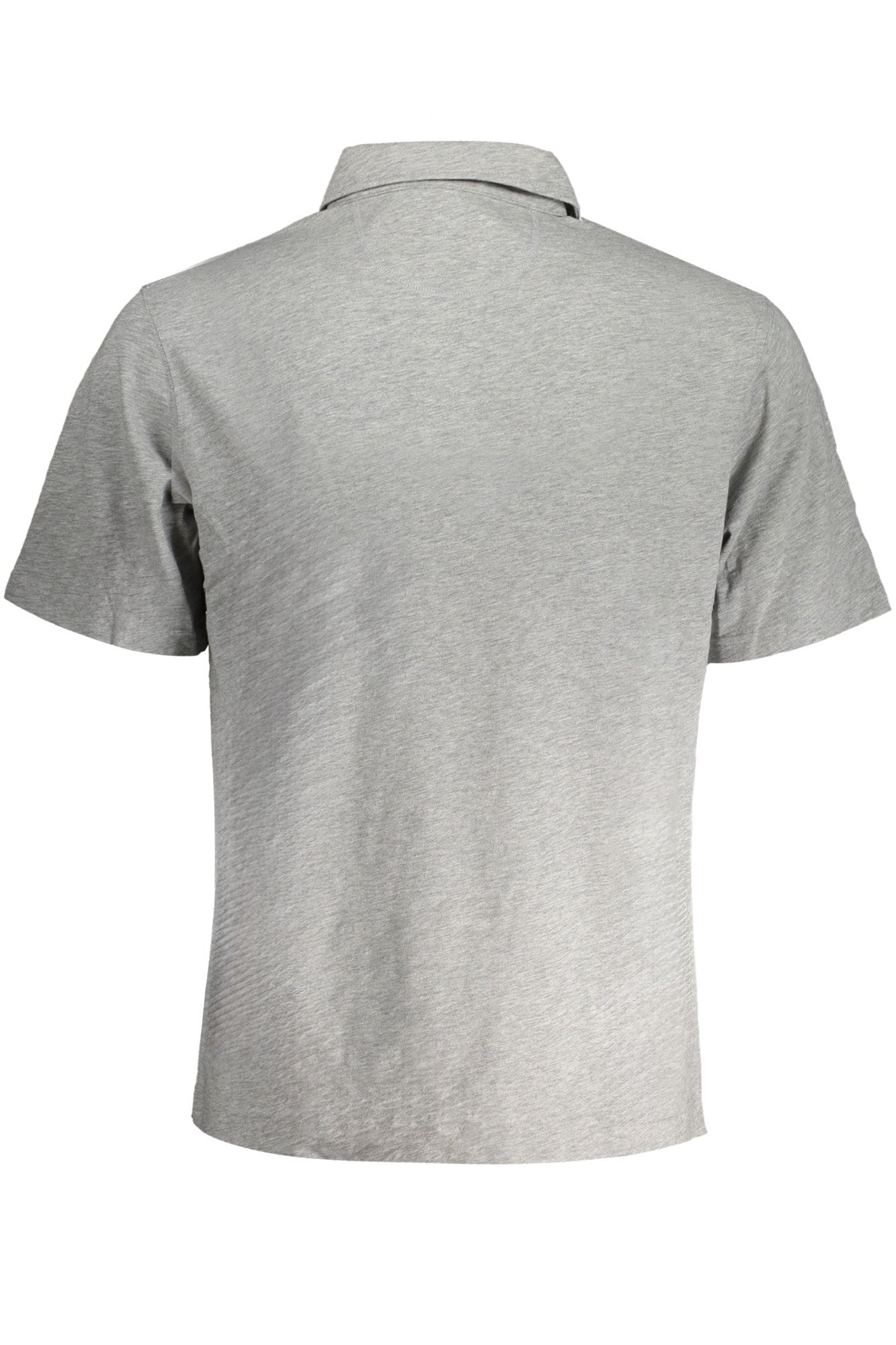 Men's gray short sleeved polo shirt