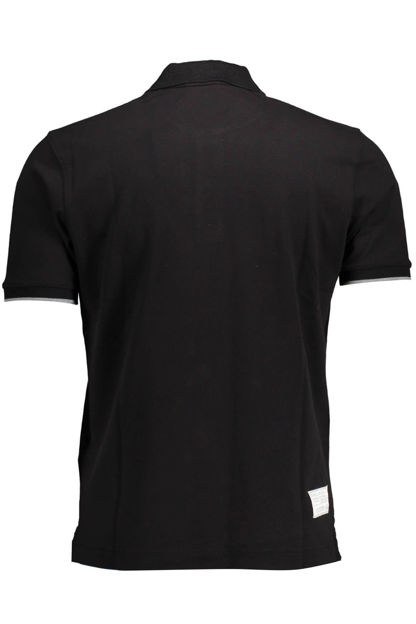 Men's black short sleeved polo shirt