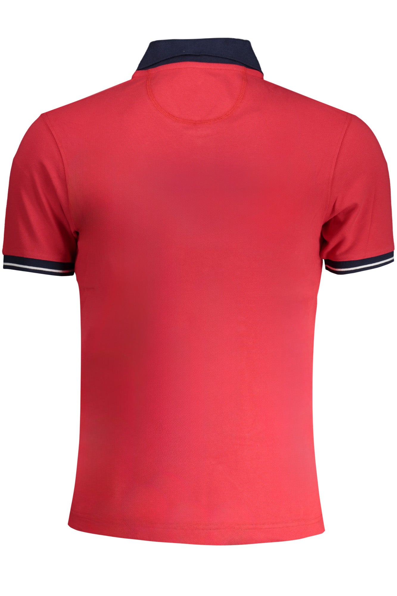 Men's red short sleeved polo shirt