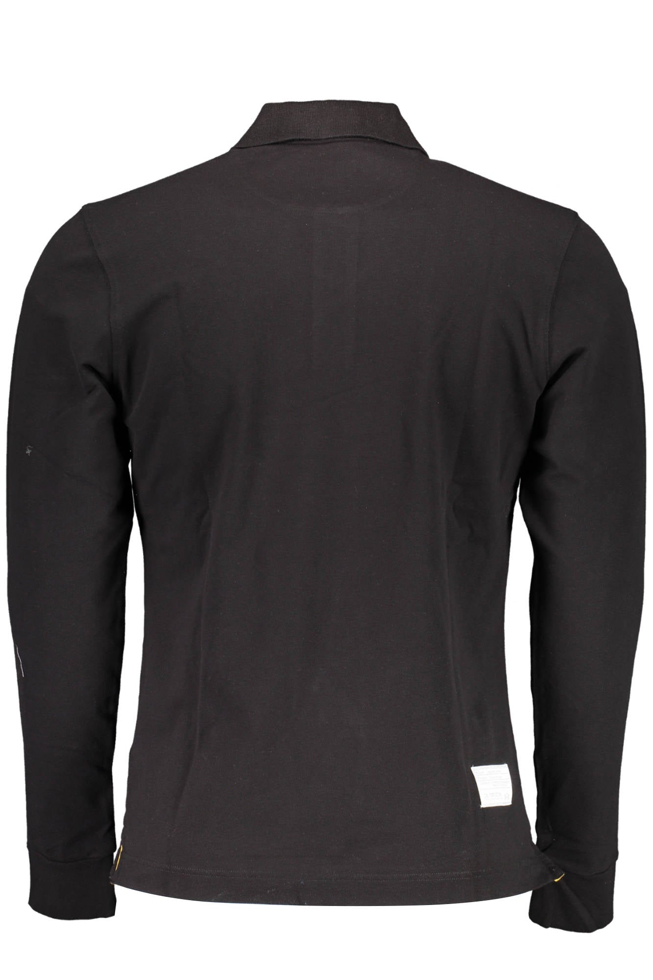 Men's black long sleeve polo shirt
