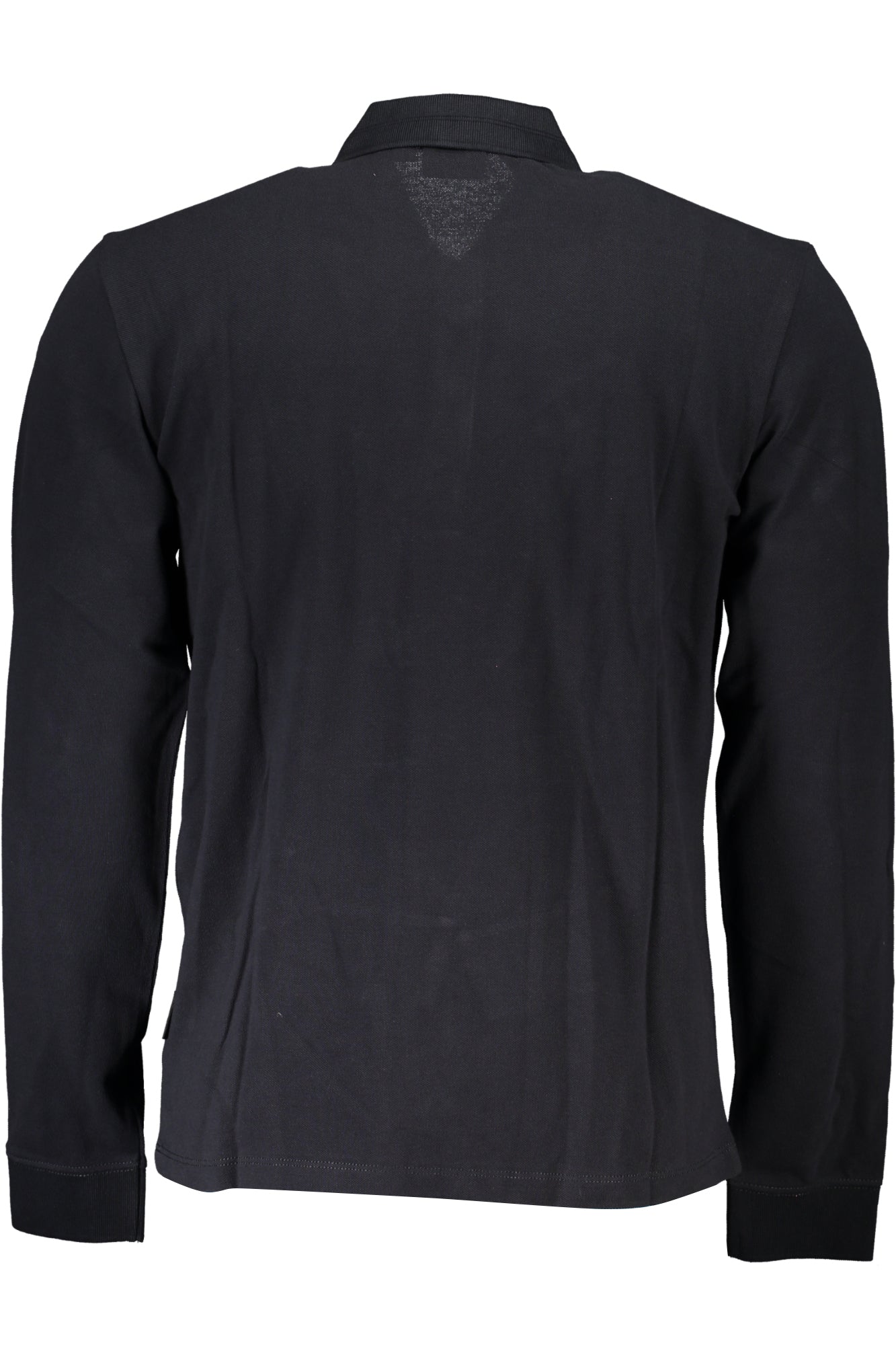 Men's black long sleeved polo shirt