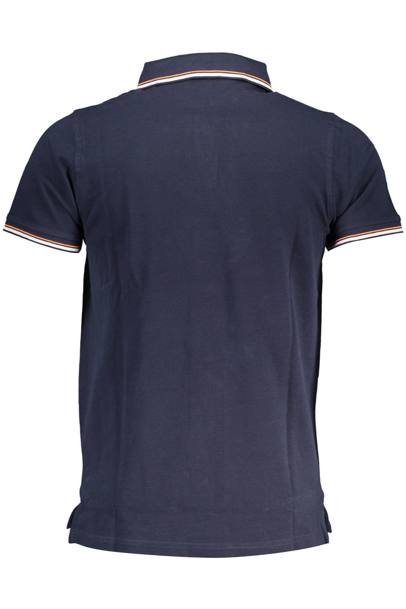 Men's blue short sleeved polo shirt