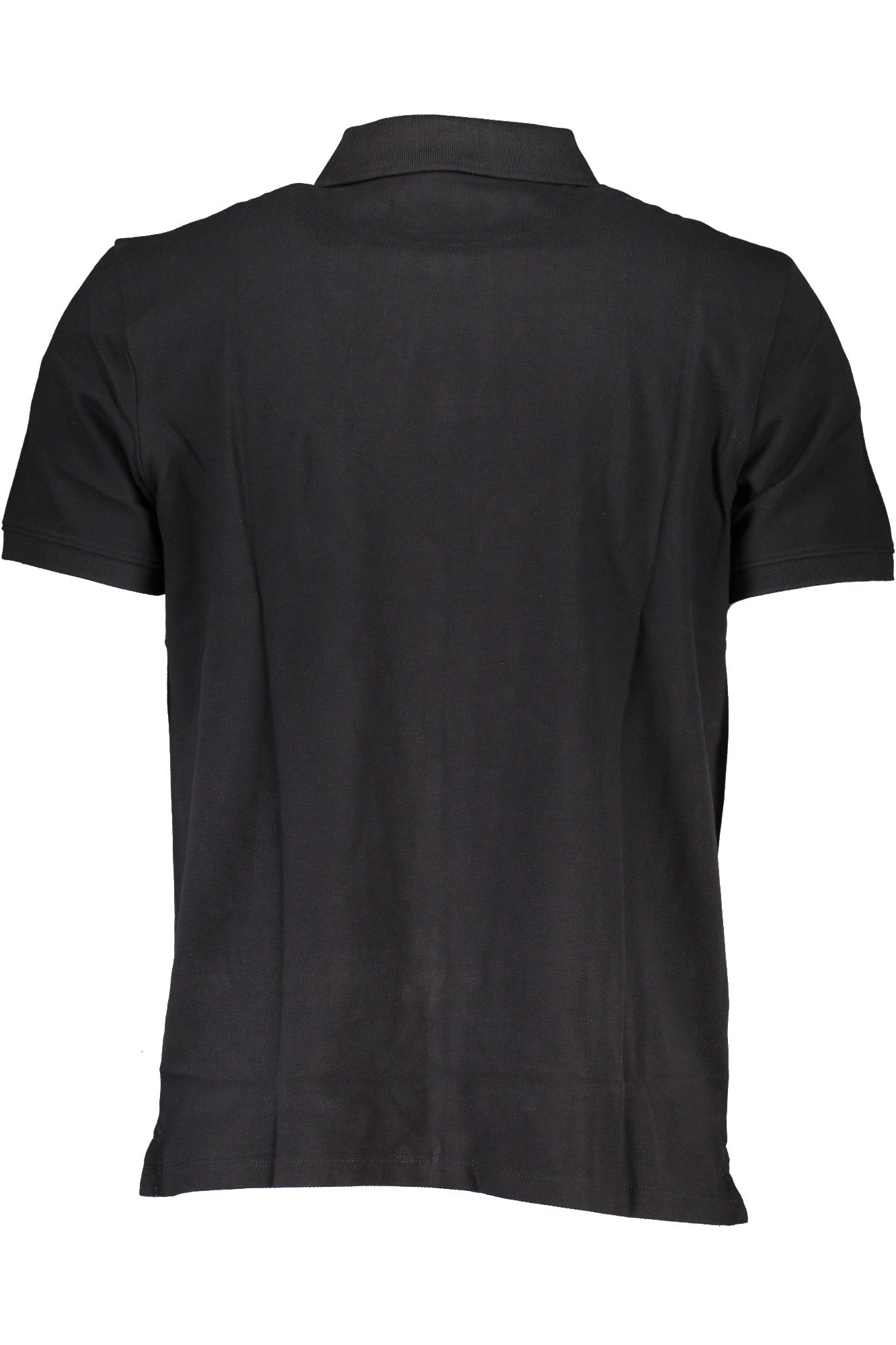 Men's black short sleeved polo shirt