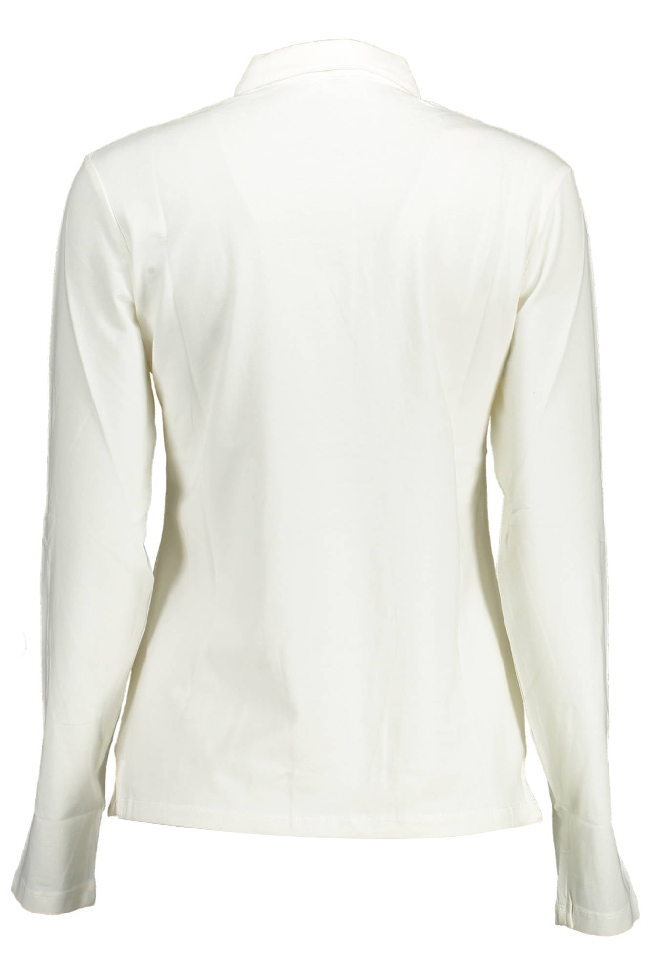 Long sleeved polo shirt woman white