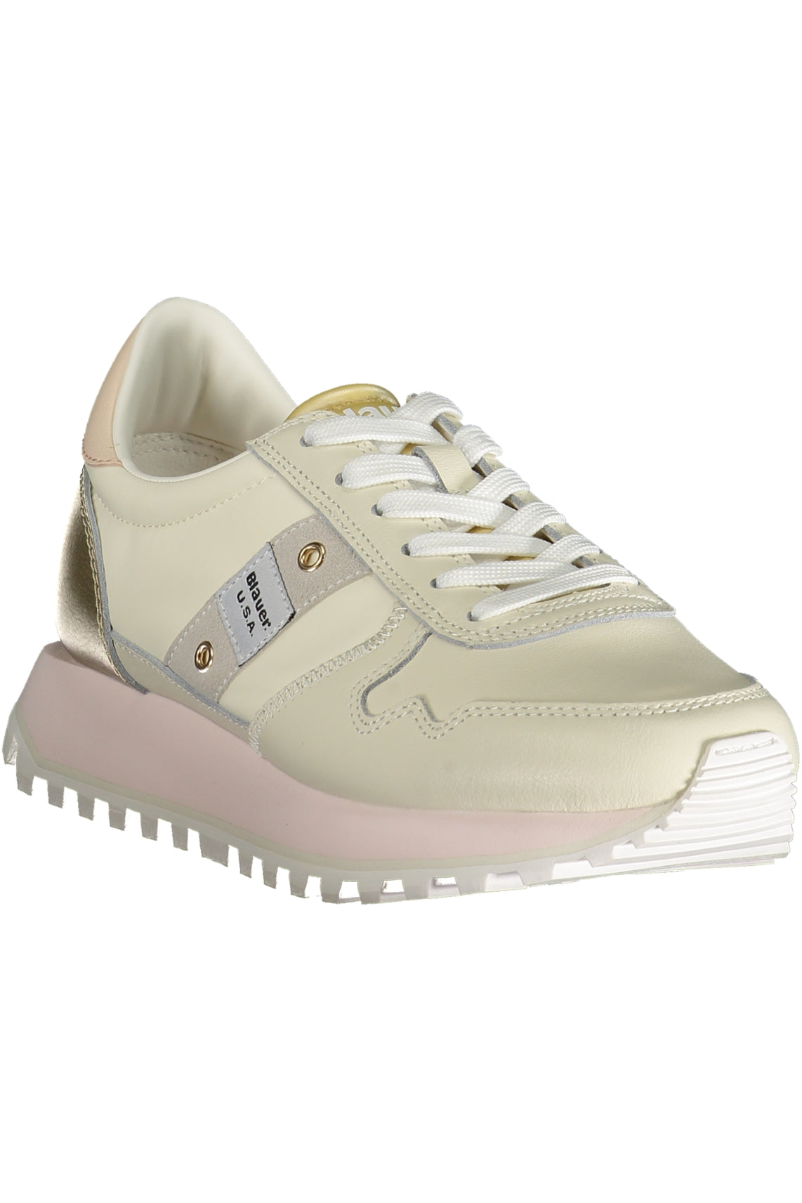 Beige women's sports shoes