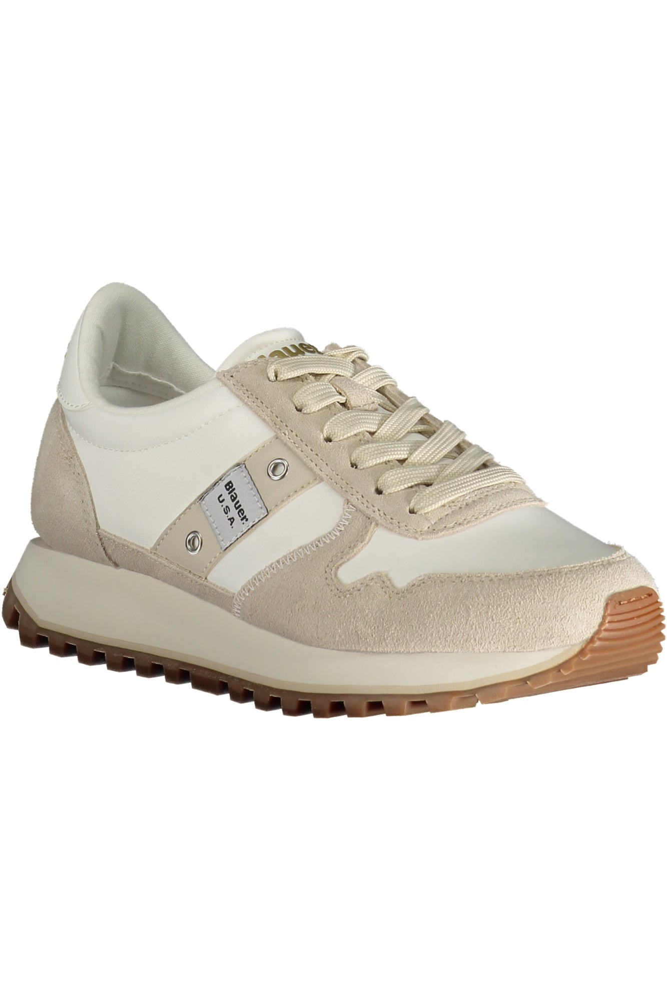 Beige women's sports shoes