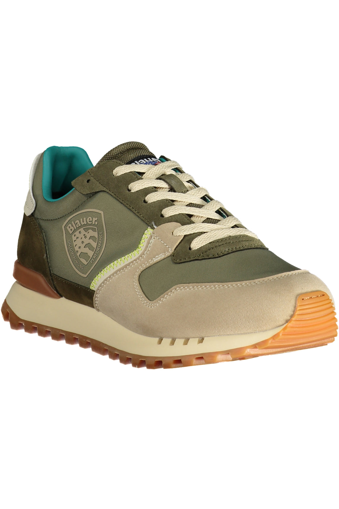 Green men's sports shoes