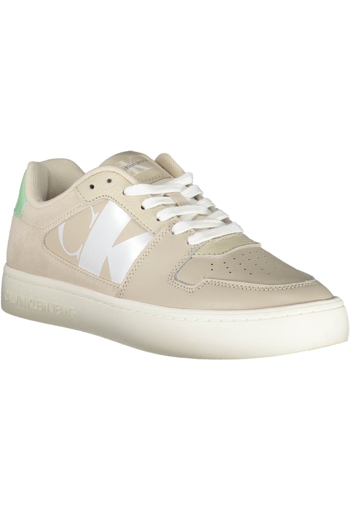Beige women's sports shoes