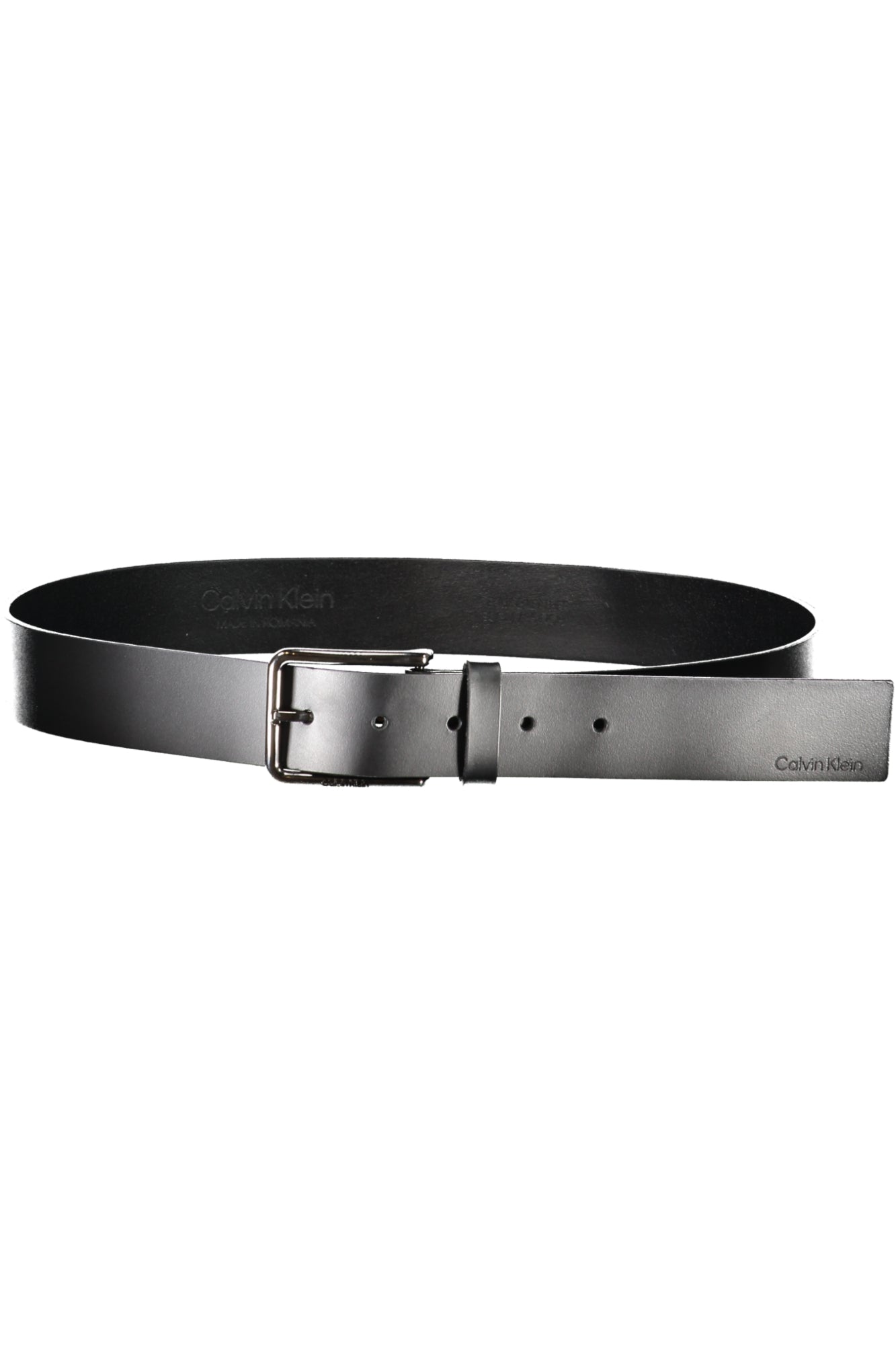 Men's black leather belt