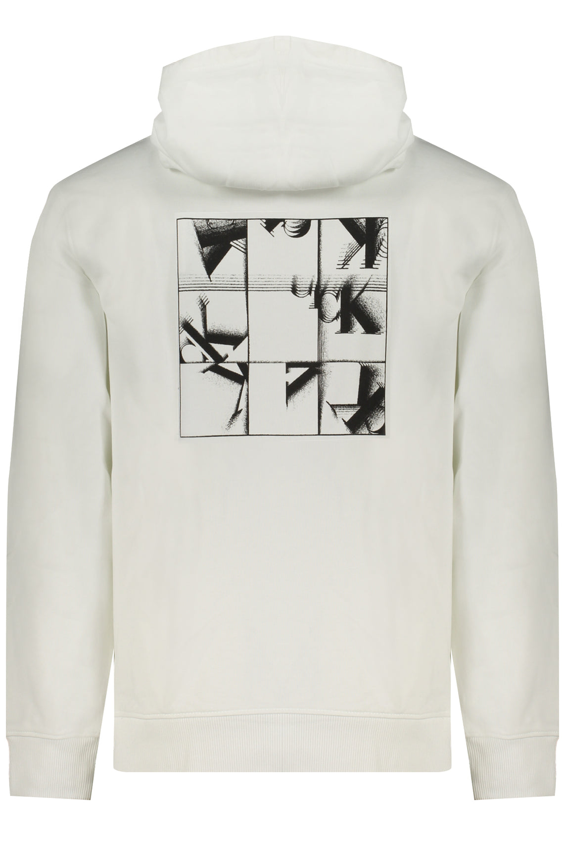 Men's white zipless sweatshirt