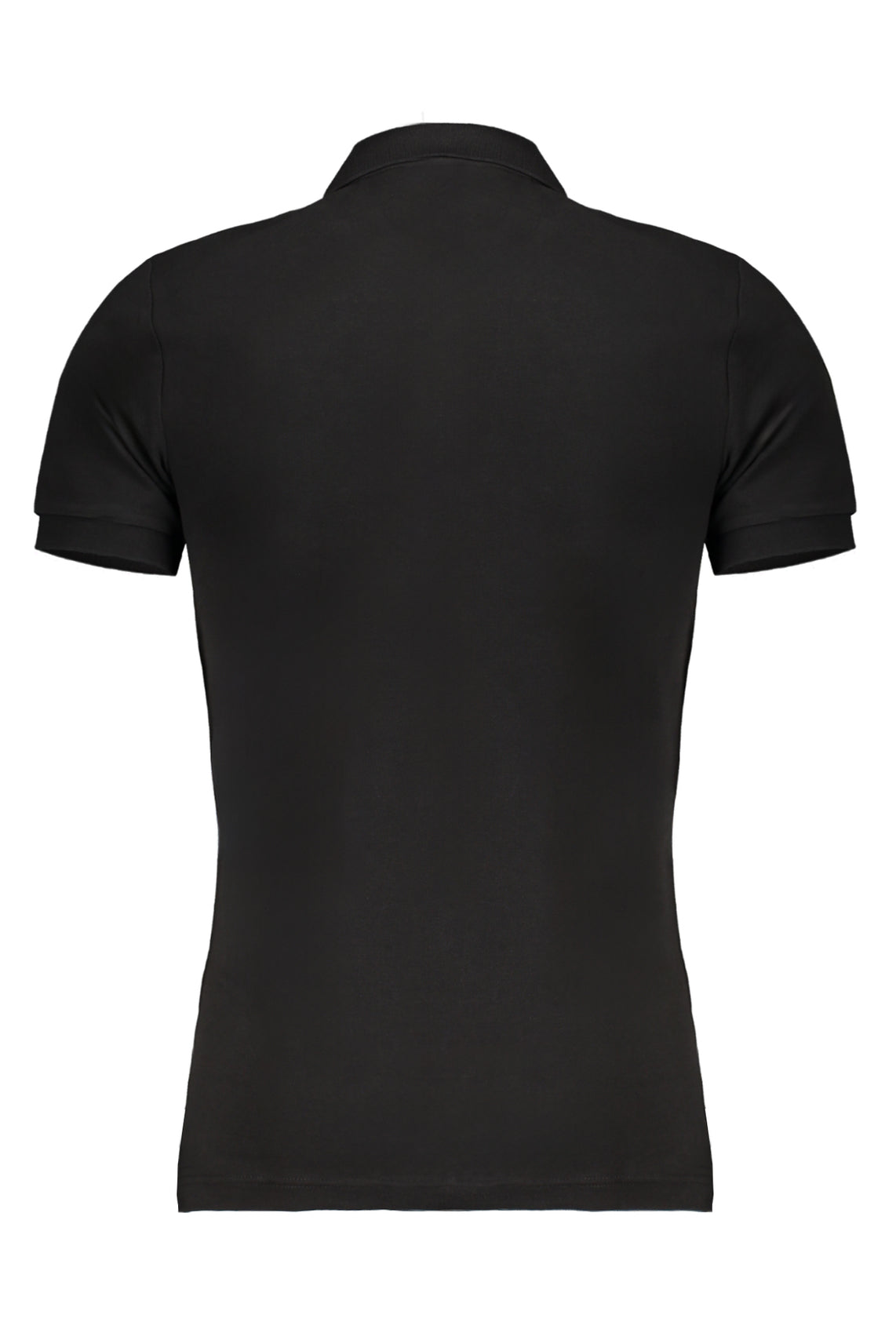 Men's black short sleeved polo shirt