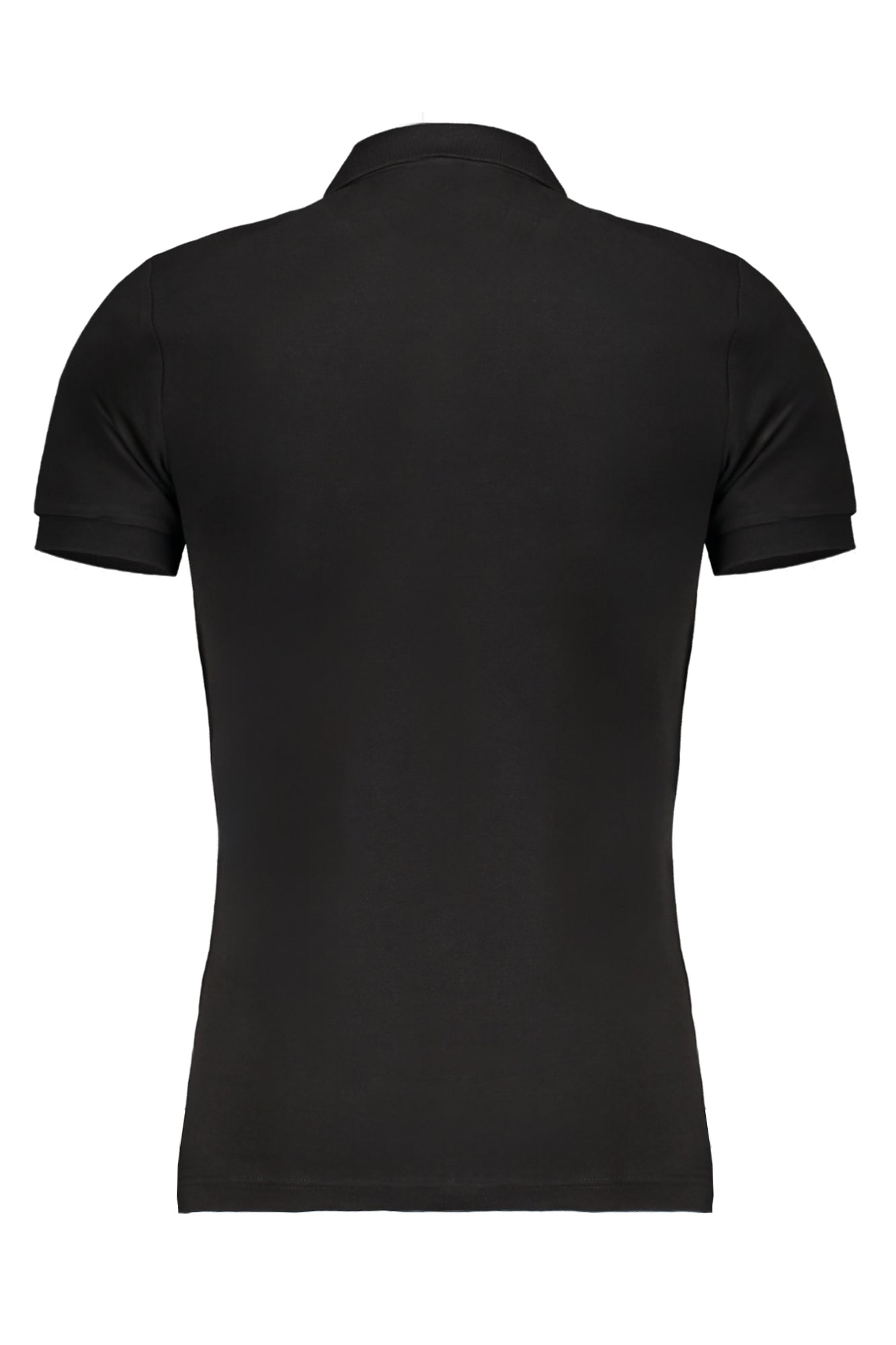 Men's black short sleeved polo shirt