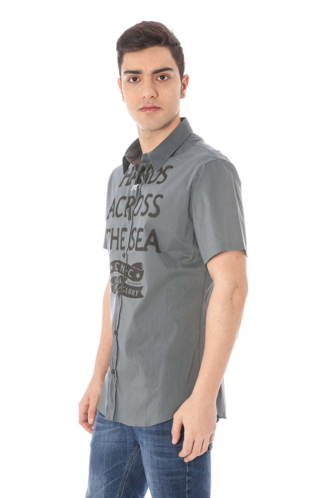 Short sleeve shirt for man gray