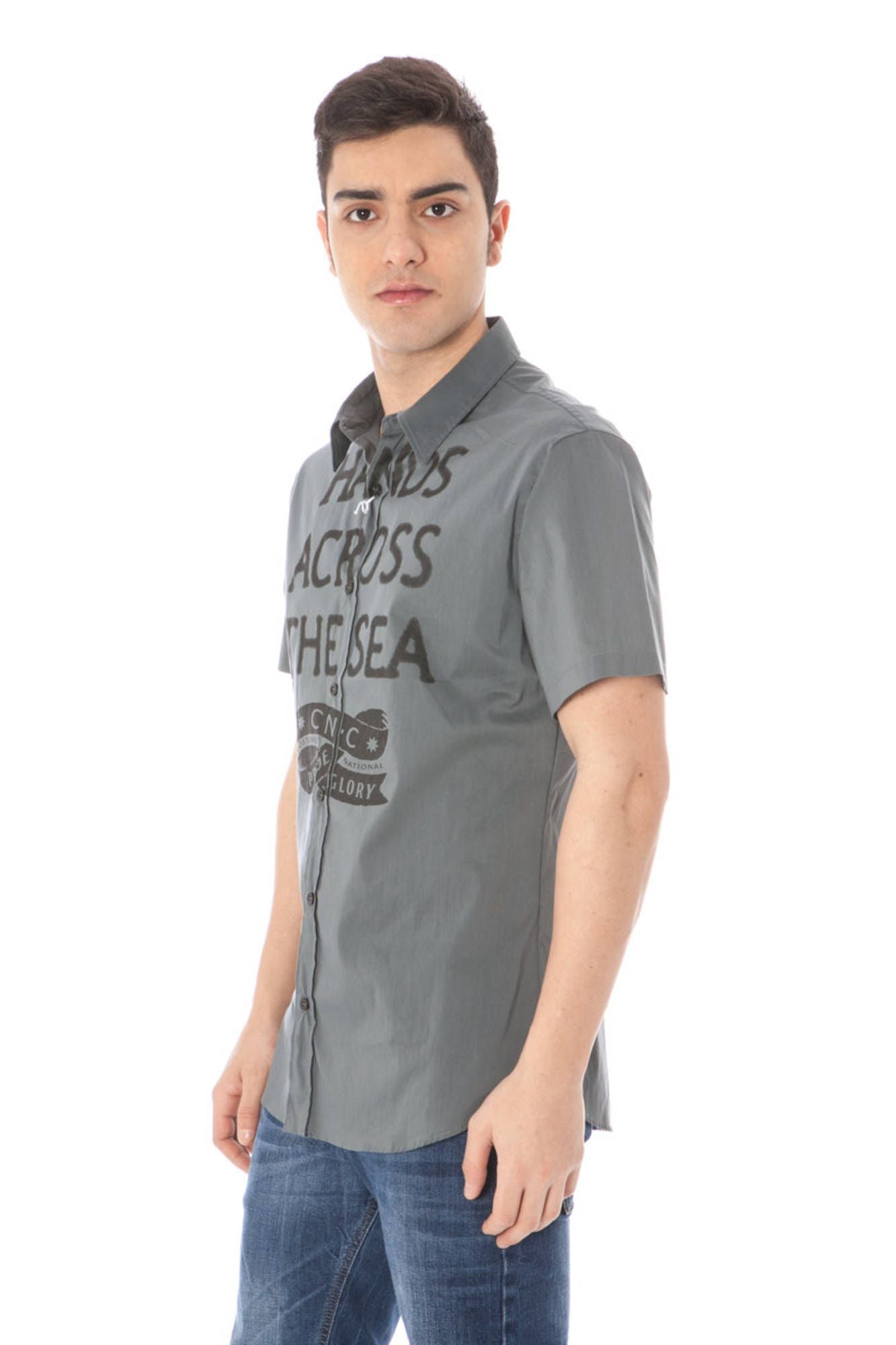 Short sleeve shirt for man gray