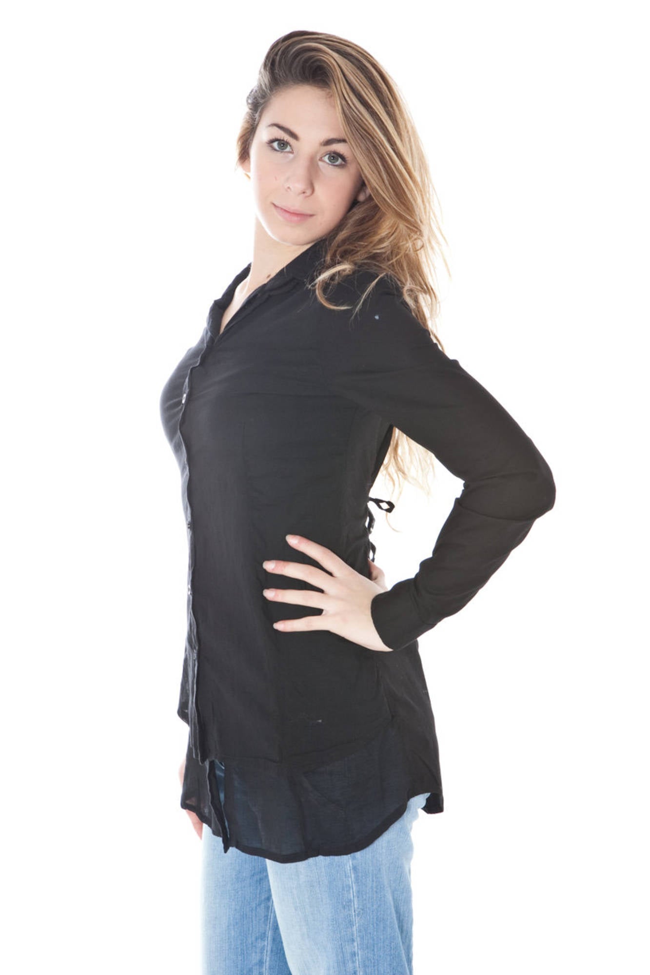 Women's long sleeve shirt black