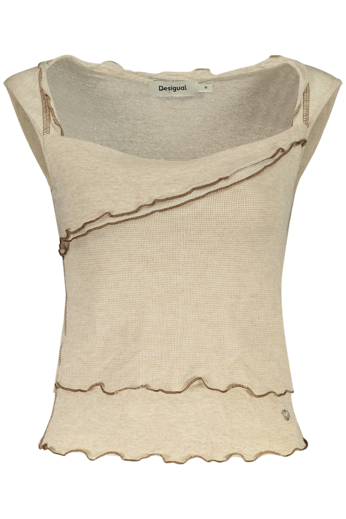 DESIGUAL Tank Tops Beige - 26SWTK24