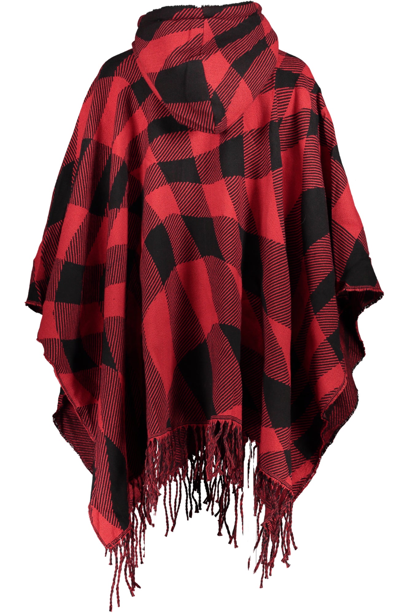 Red women's poncho