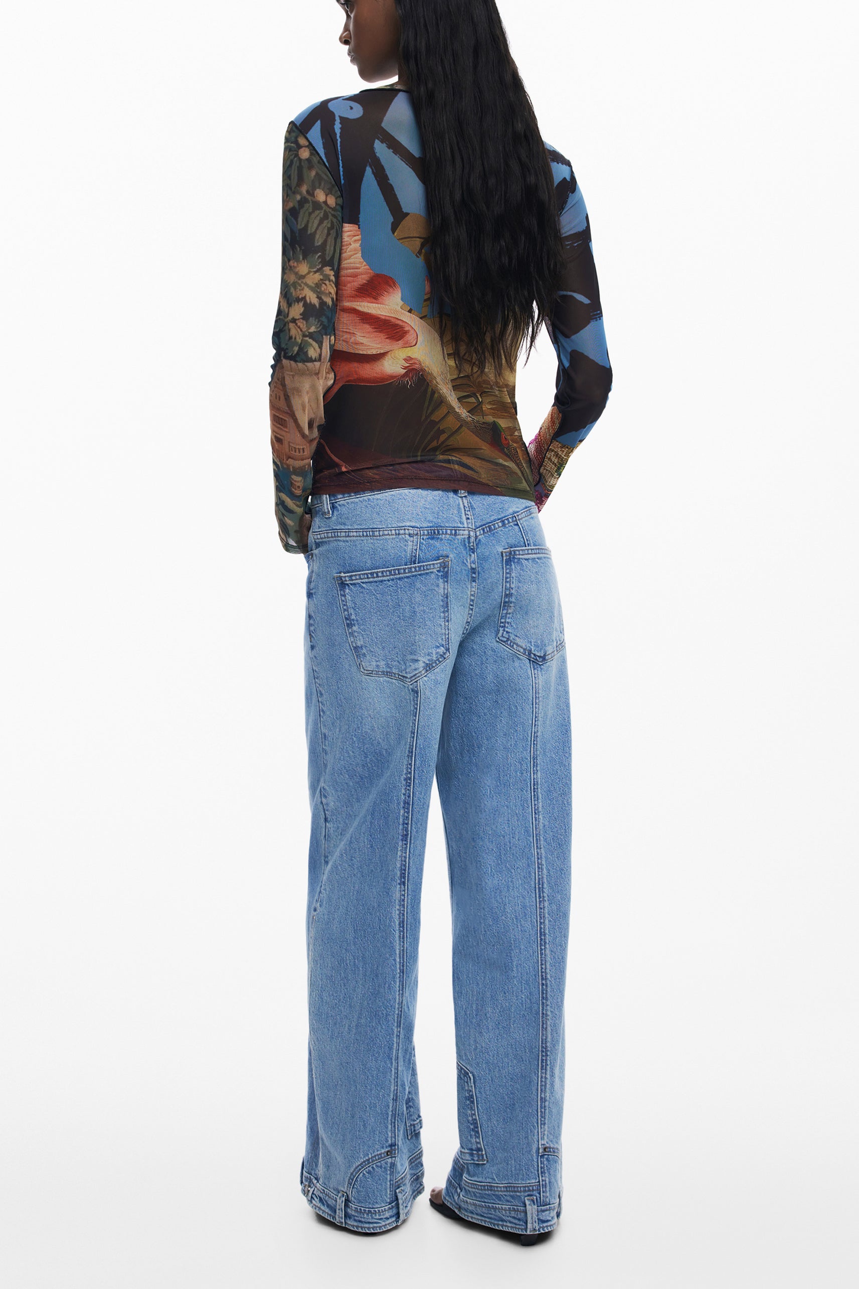 DESIGUAL DESIGUAL WOMEN'S LONG-SLEEVED T-SHIRT BLACK - Nero