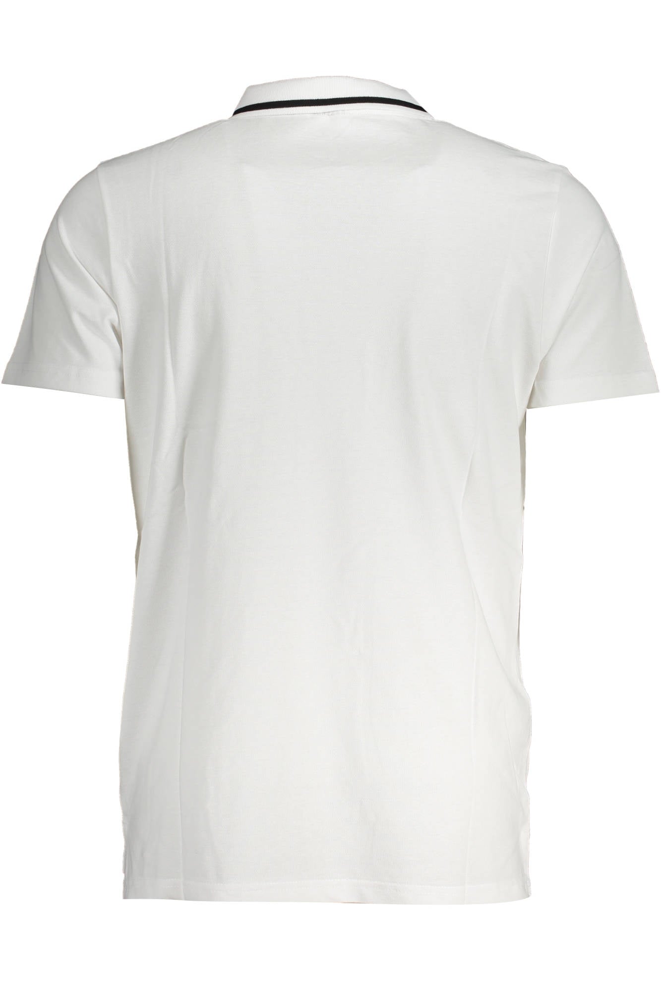 Men's white short sleeved polo shirt