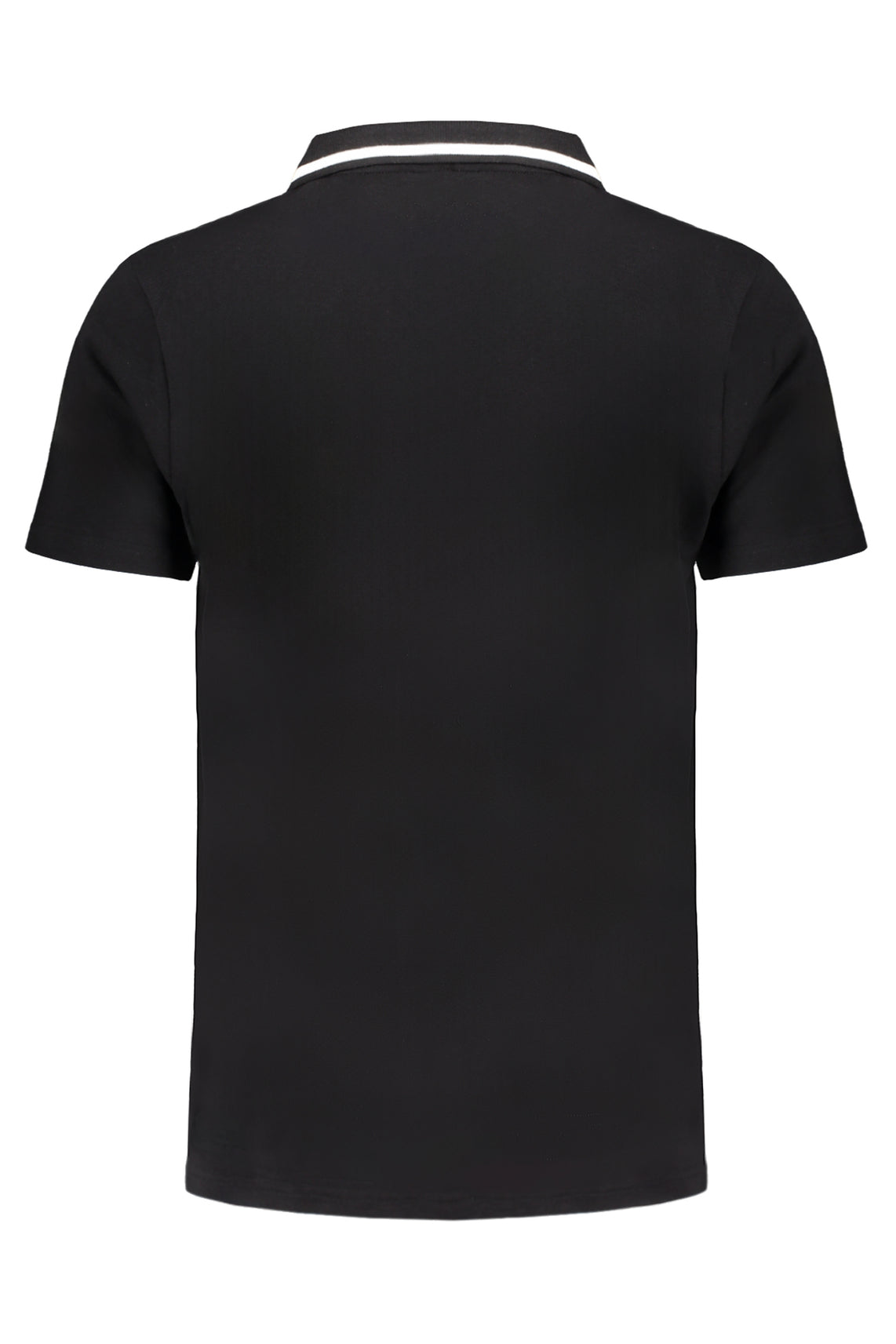 Men's black short sleeved polo shirt