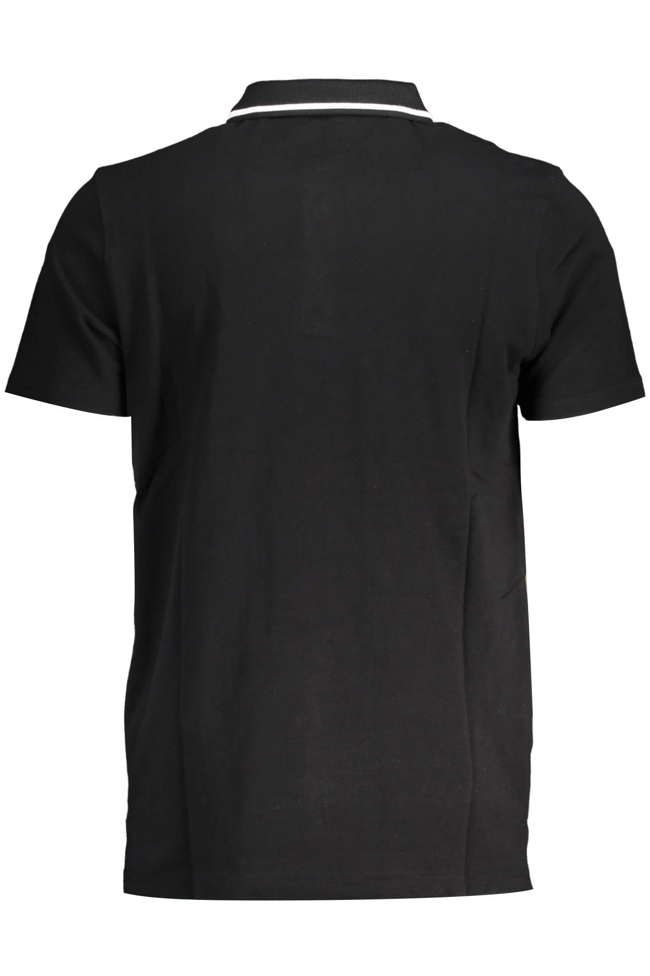 Men's black short sleeved polo shirt