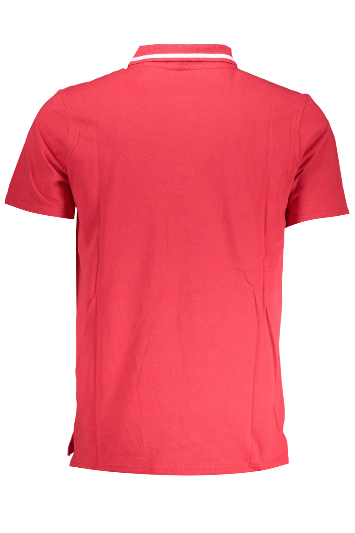 Men's red short sleeved polo shirt