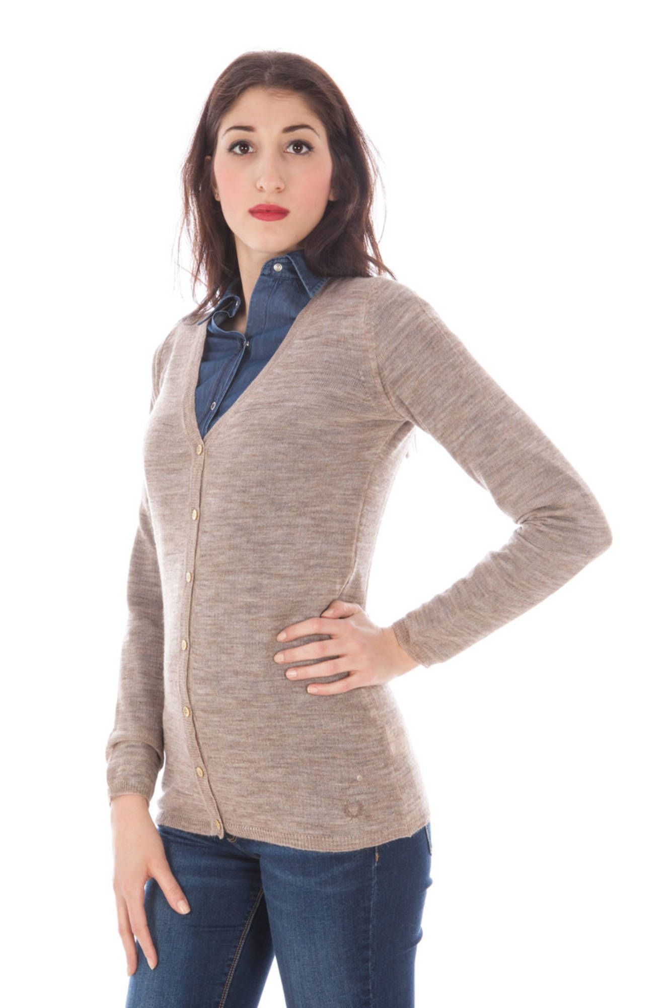 Cardigan woman beige