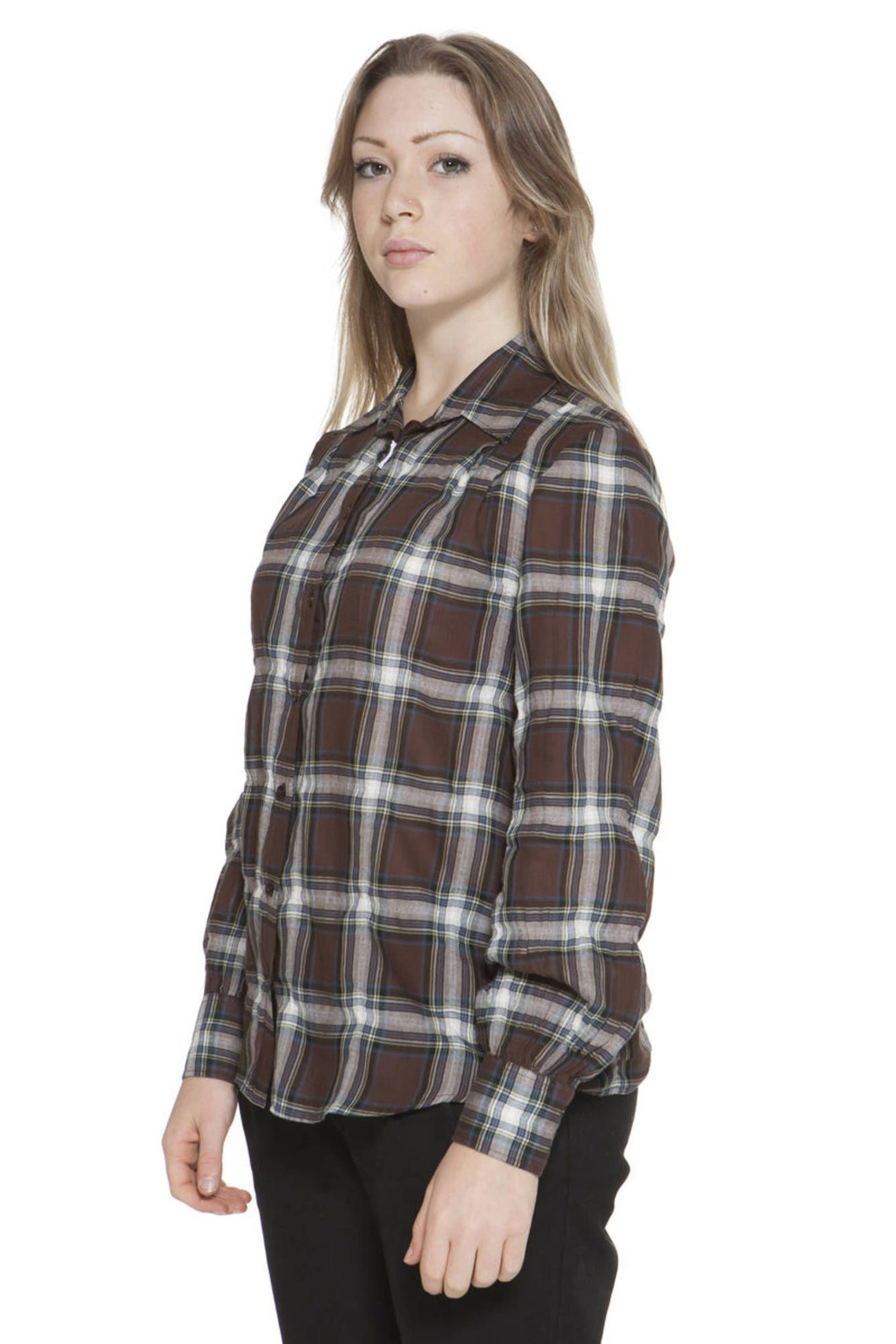 Women's long sleeve shirt brown