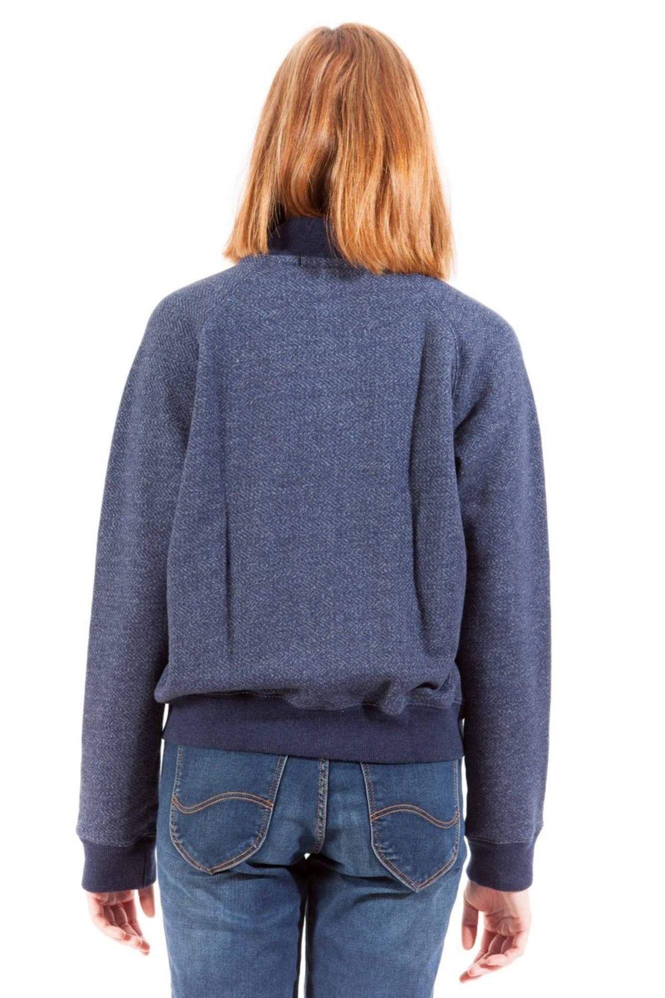 Sweatshirt with zip woman blue