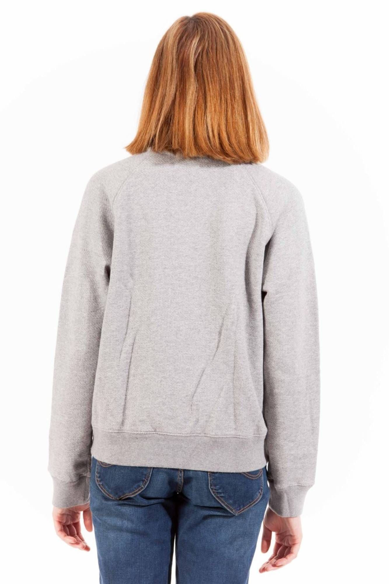 Sweatshirt with zip woman gray