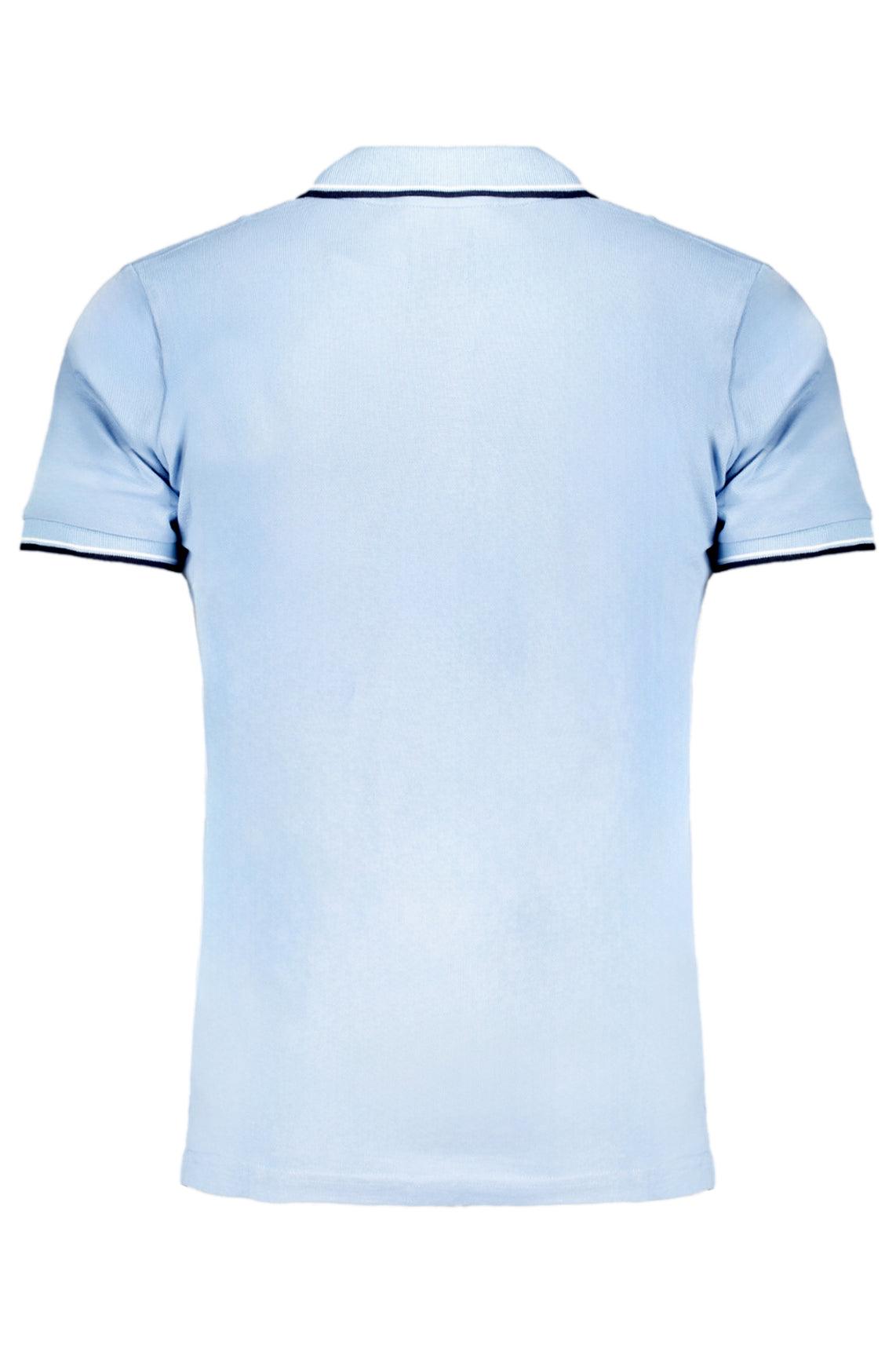 Men's blue short sleeved polo shirt