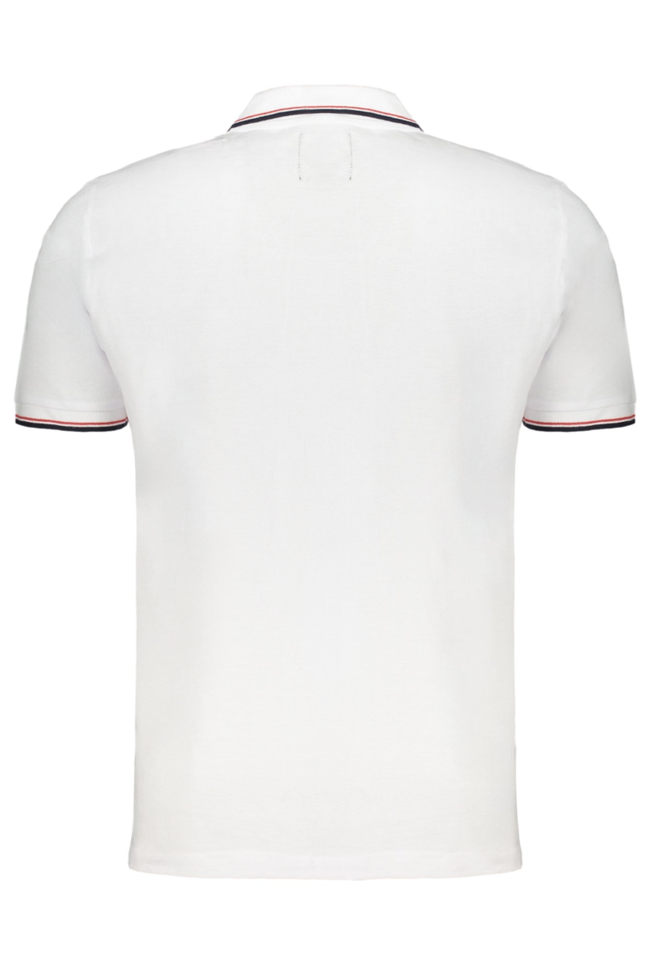 Men's white short sleeved polo shirt
