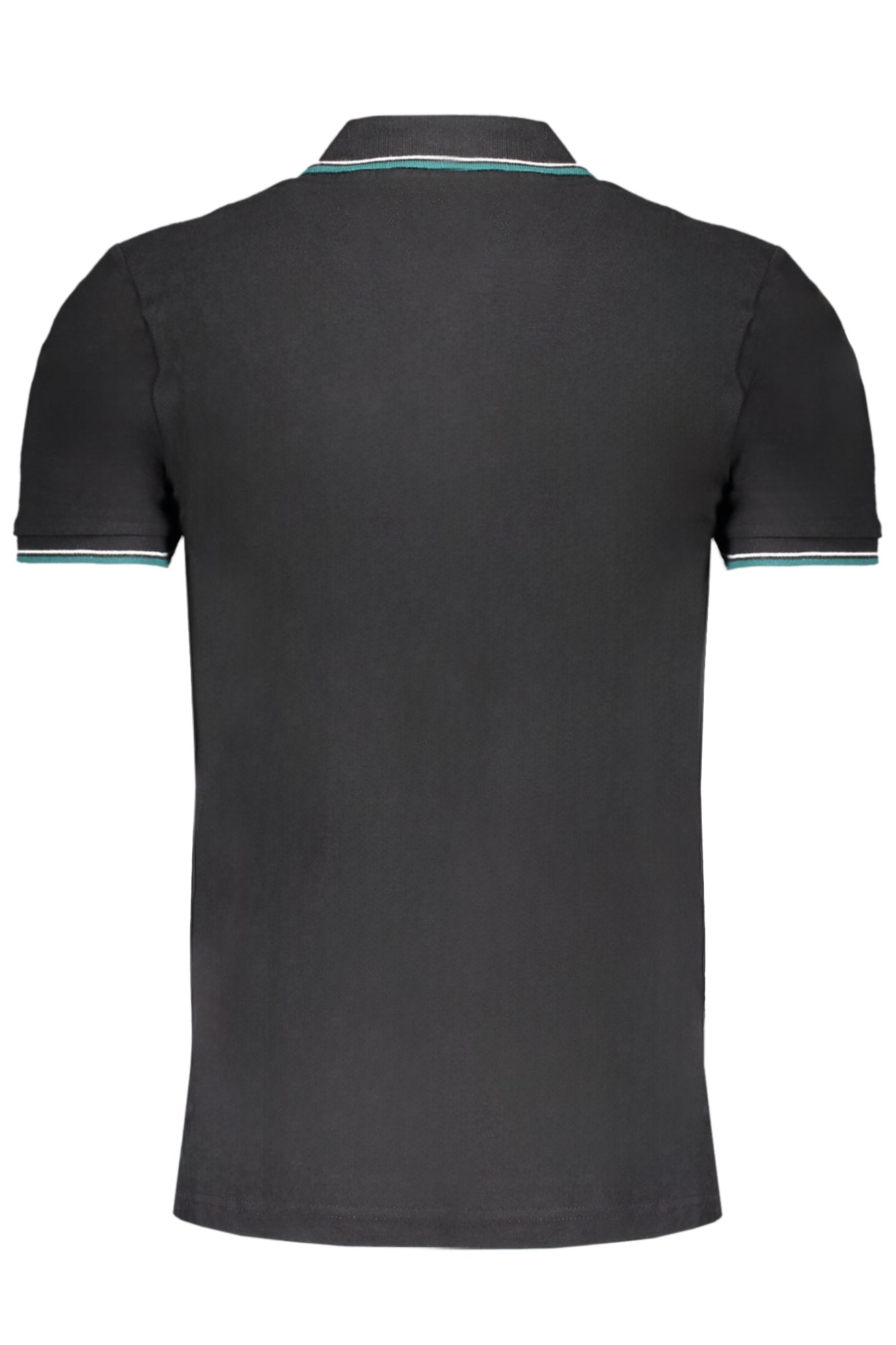 Men's black short sleeved polo shirt
