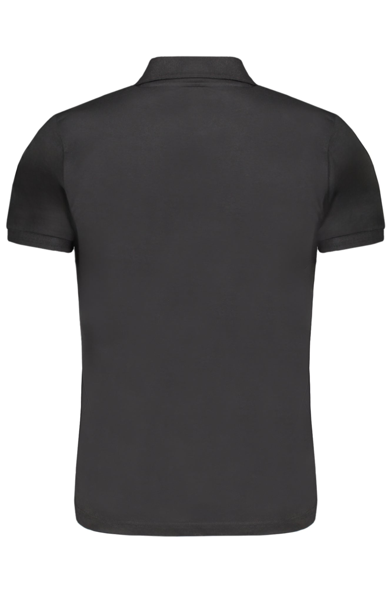 Men's black short sleeved polo shirt
