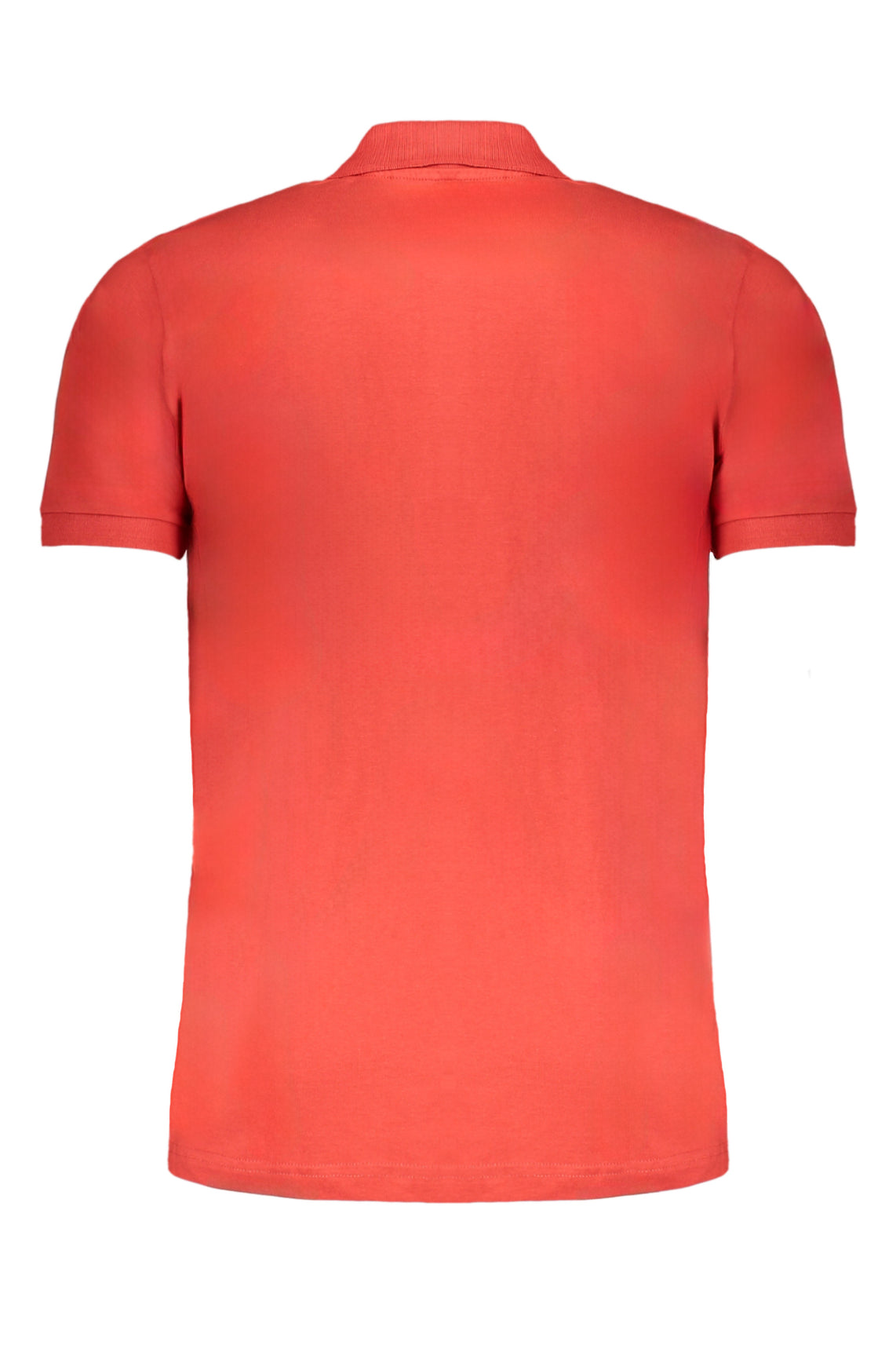 Men's red short sleeved polo shirt