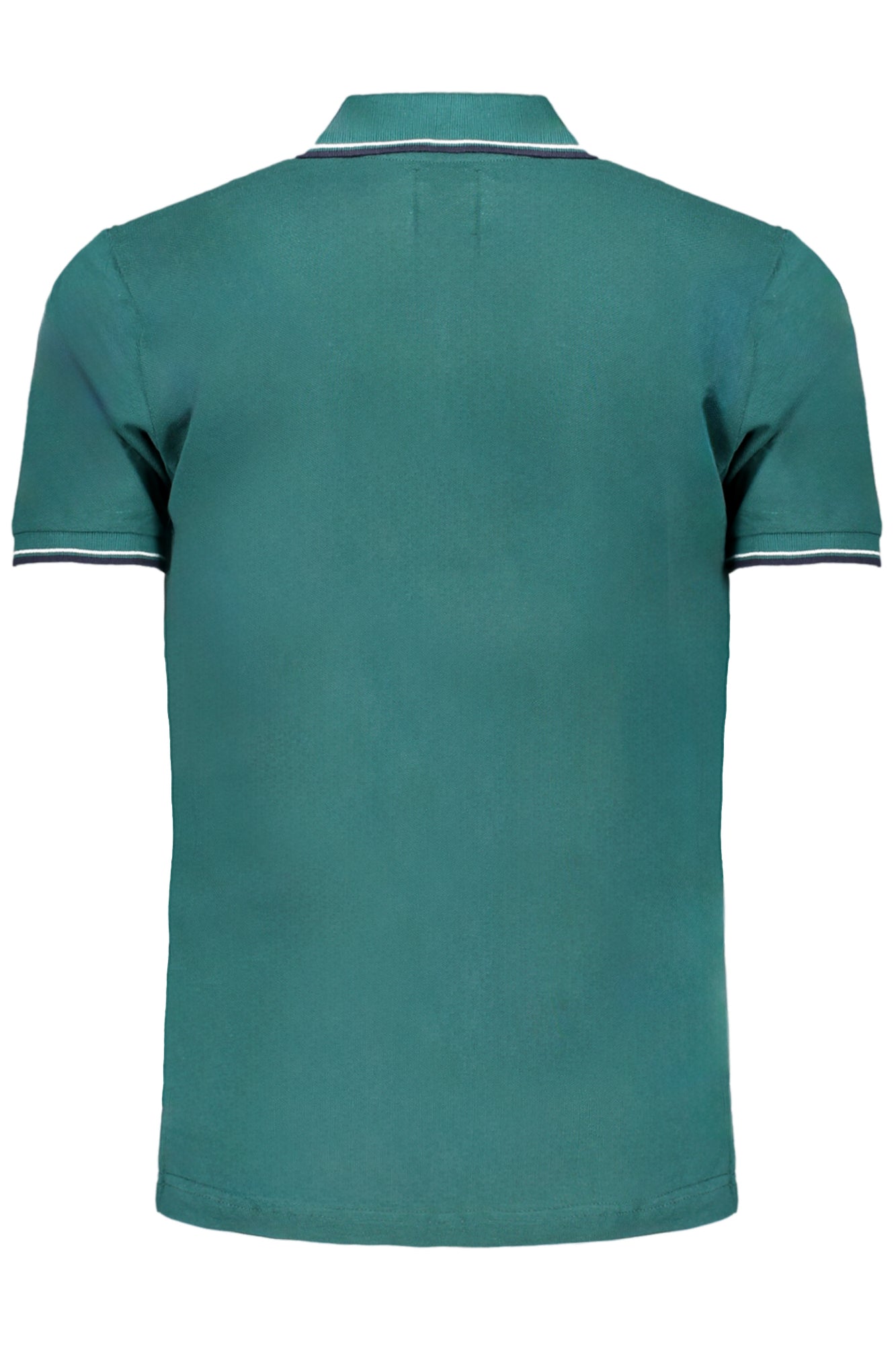 Green men's short sleeved polo shirt