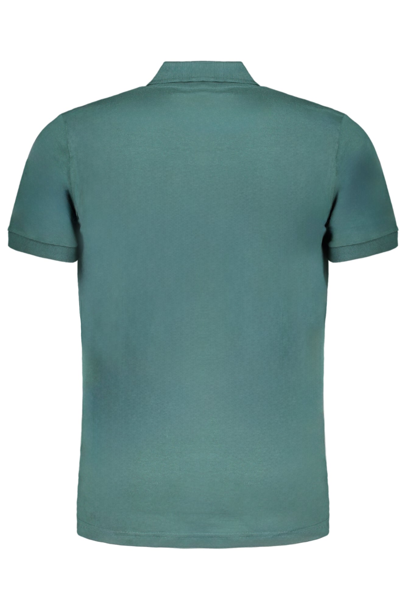 Green men's short sleeved polo shirt