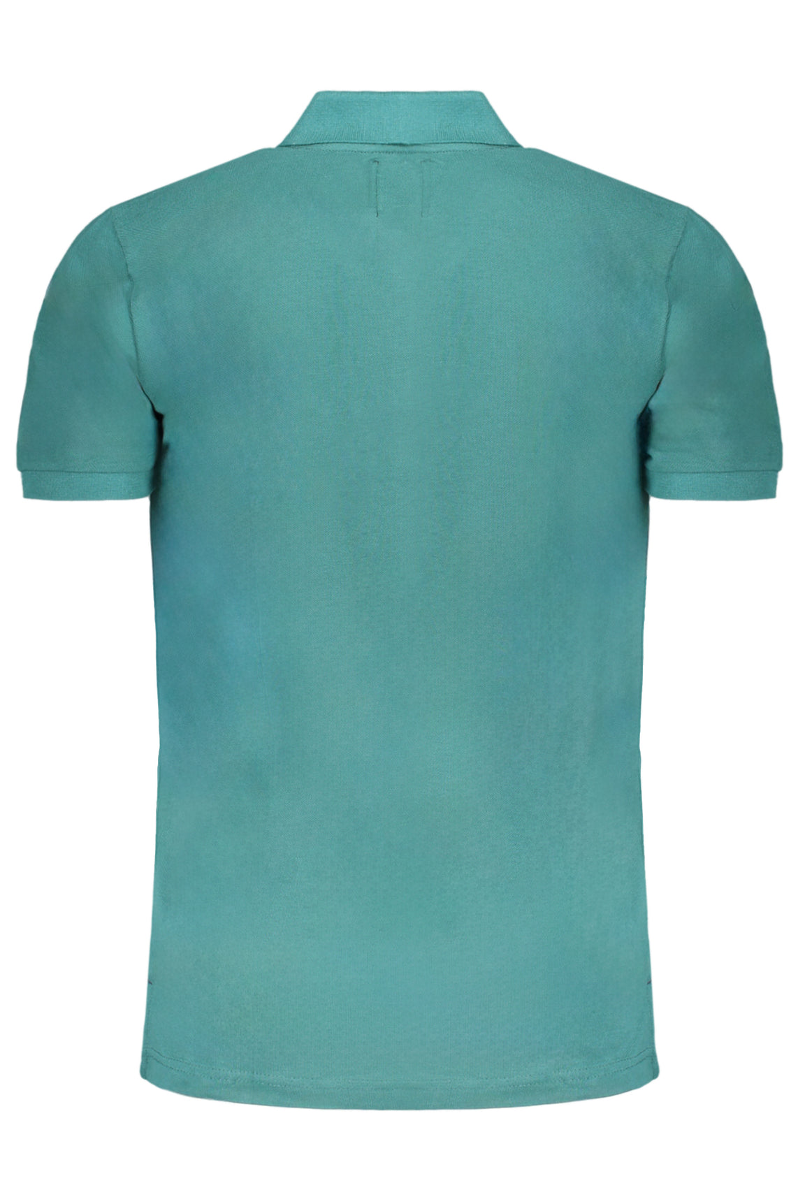 Green men's short sleeved polo shirt