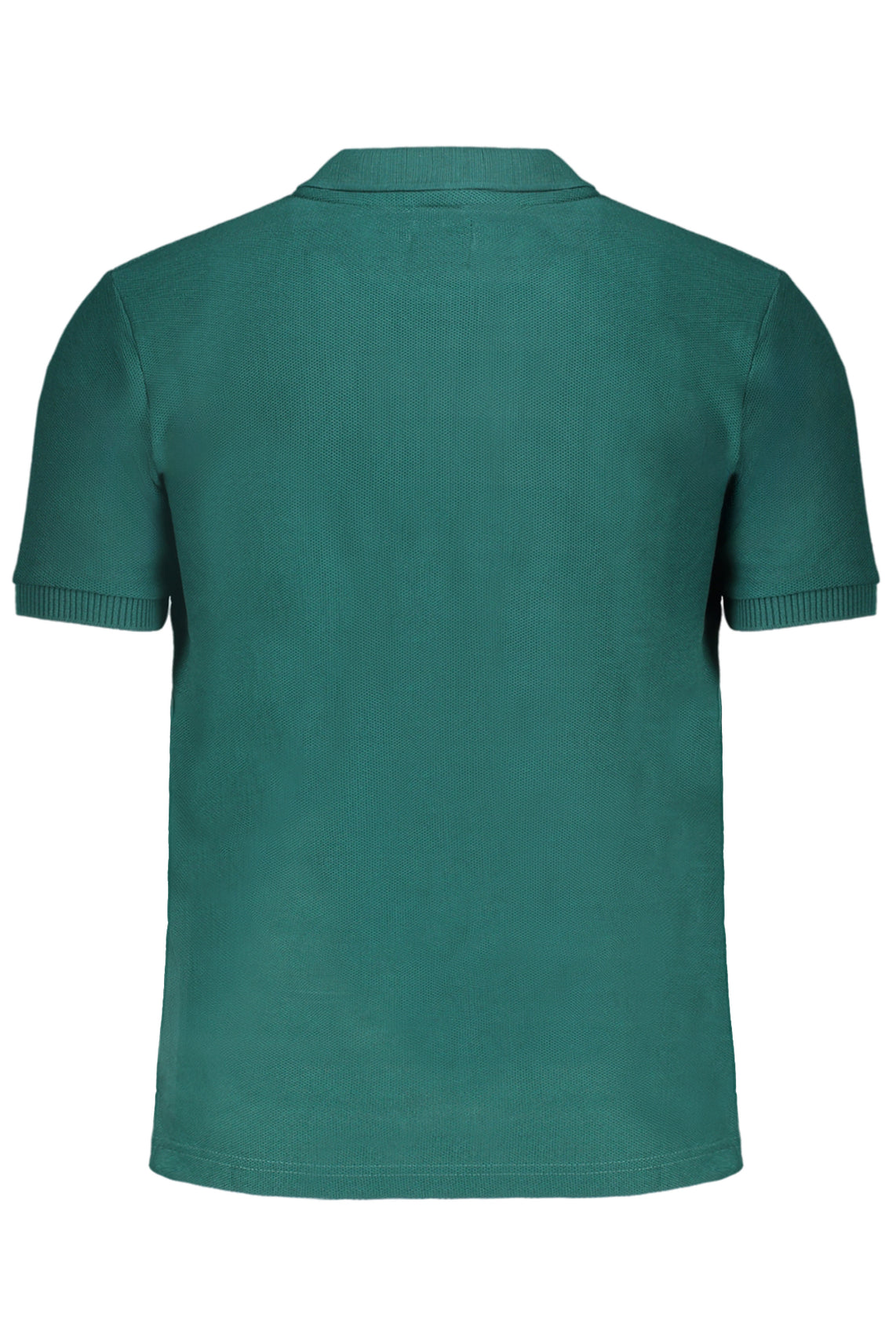 Green men's short sleeved polo shirt