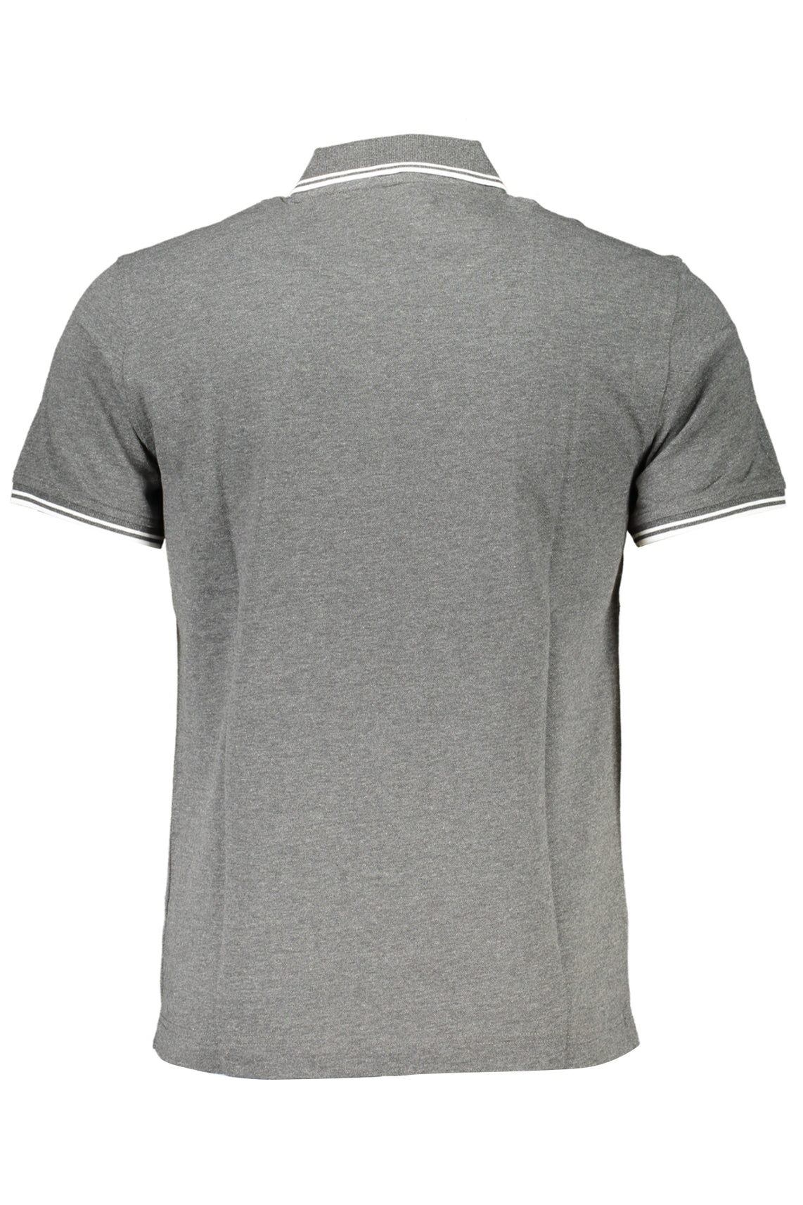 Men's gray short sleeved polo shirt