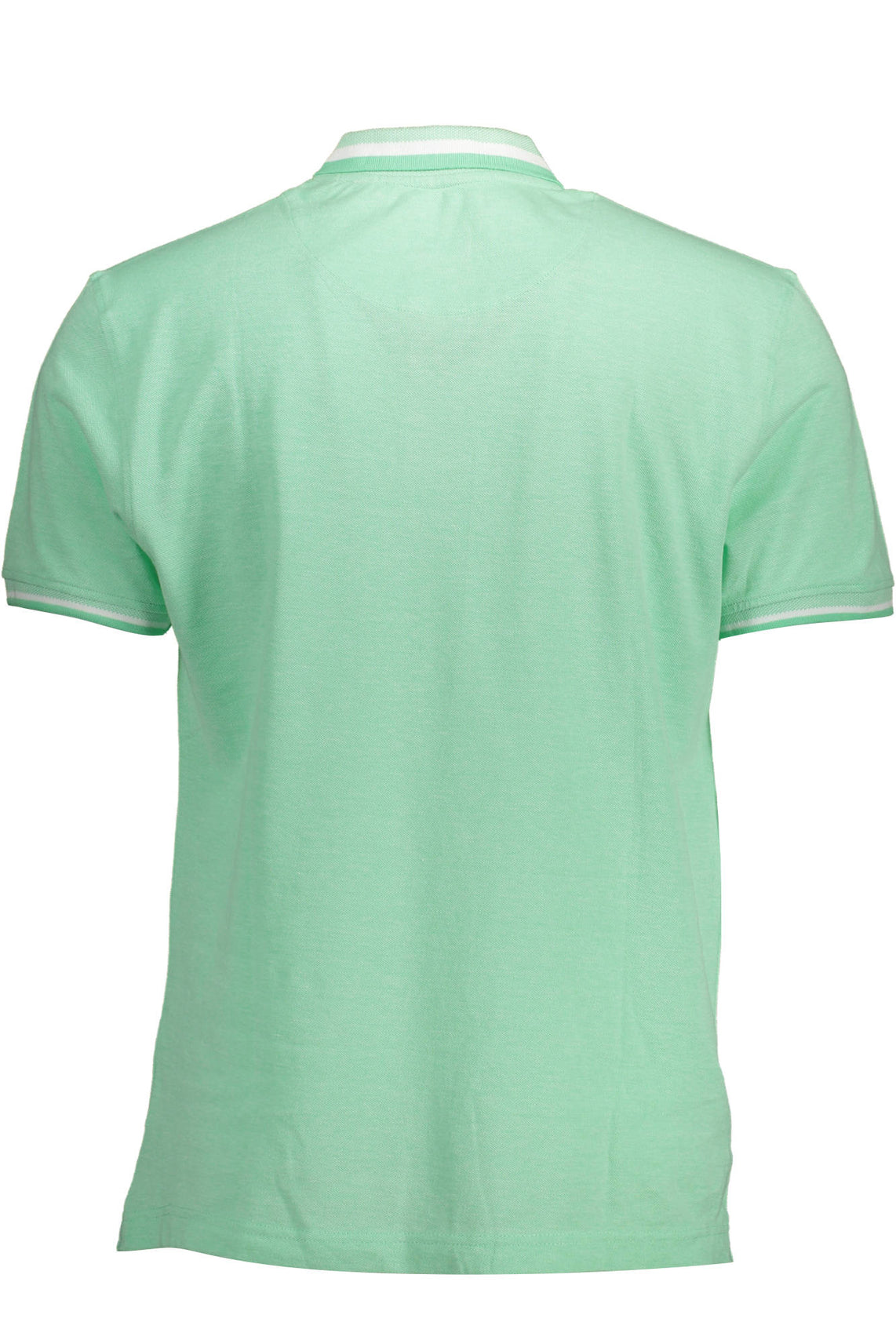Green men's short sleeve polo shirt