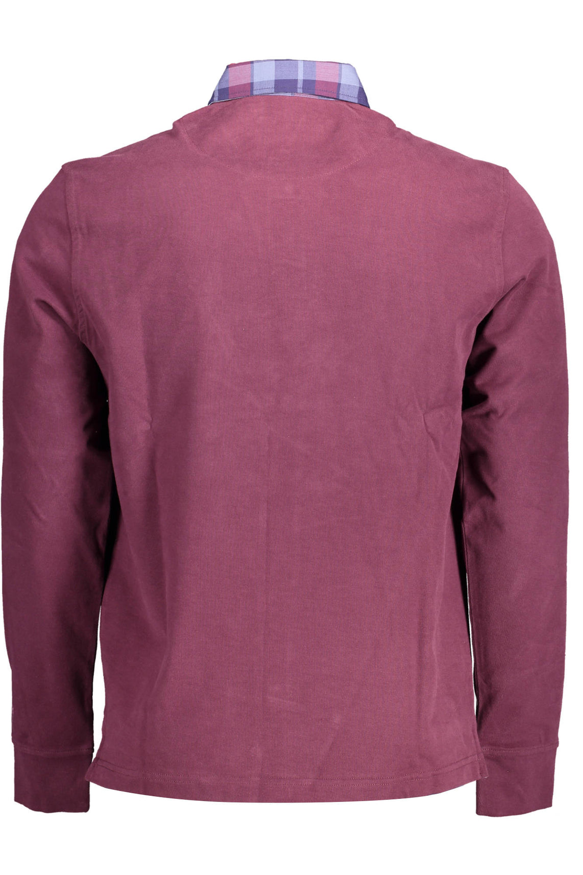 Purple men's long sleeve polo shirt