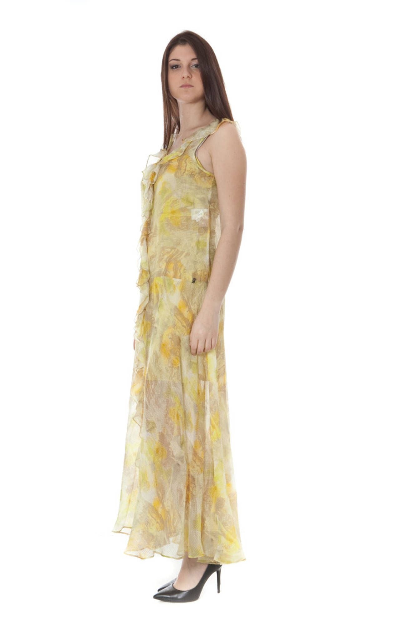 Long yellow woman dress